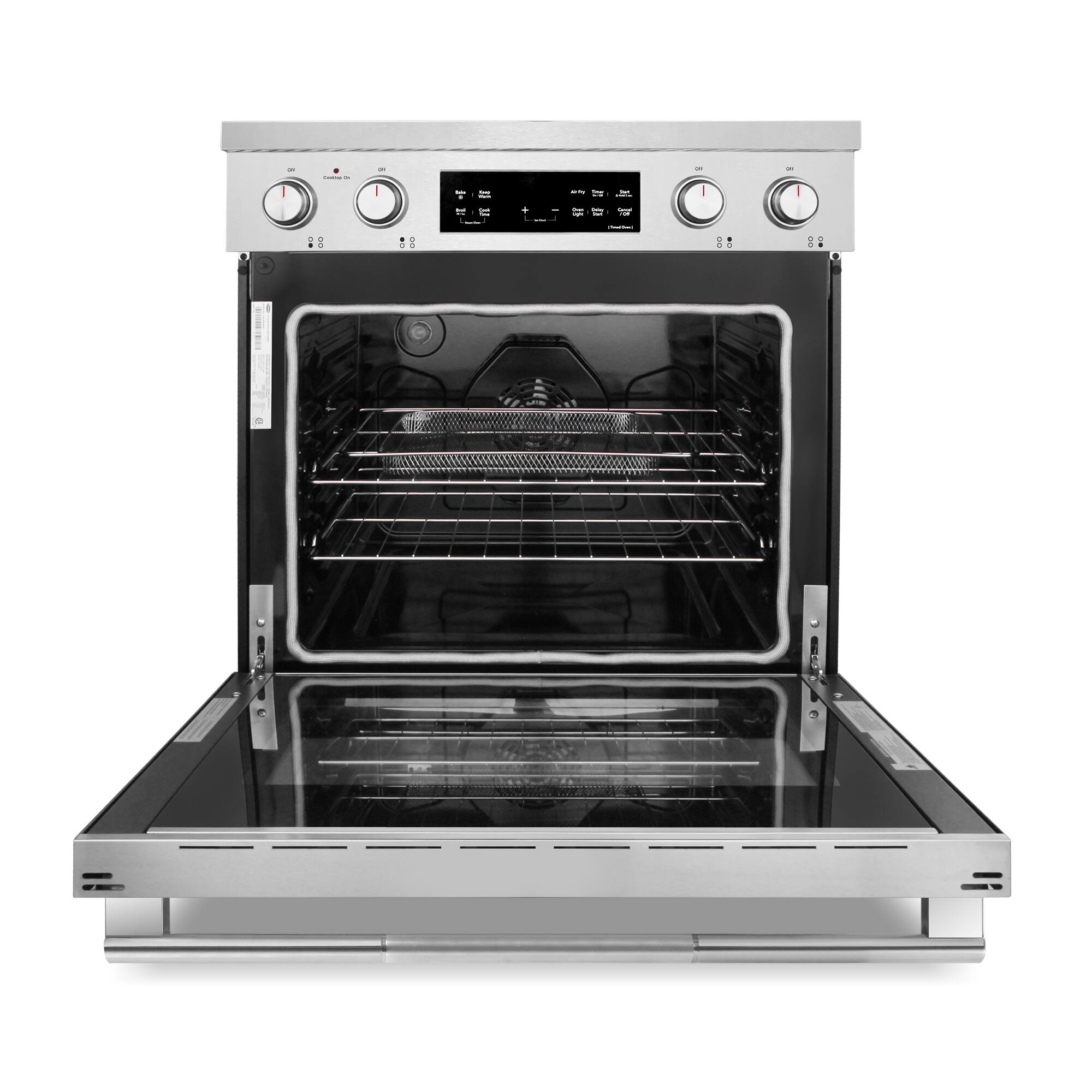 Alt View 5. COSMO - COS-RES304SS 30 in. Stellar Collection 4.6 cu. ft. Electric Range, 4 Burner Ceramic Glass Cooktop, Convection Oven - Stainless Steel.