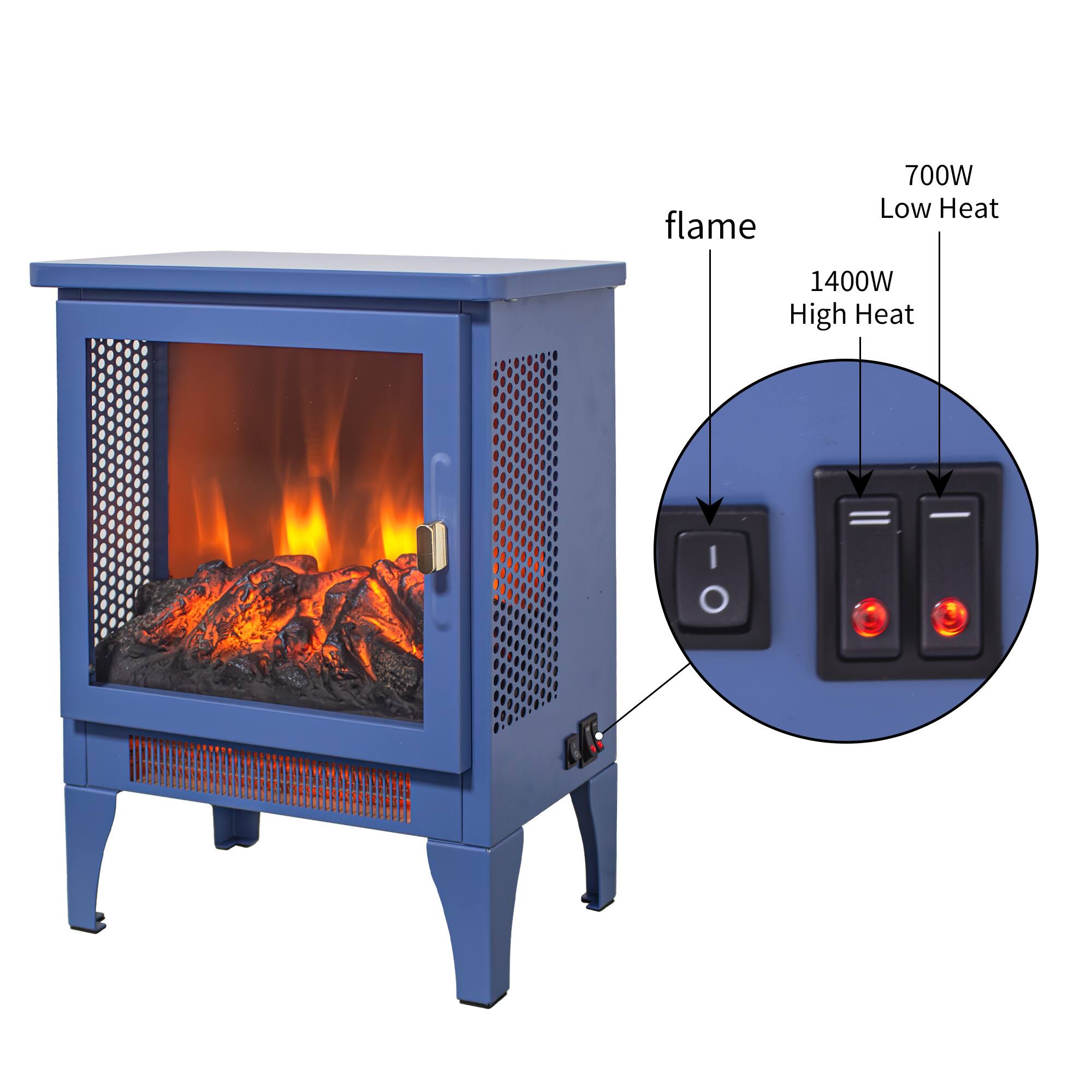 Flame  
700W Low Heat  
1400W High Heat