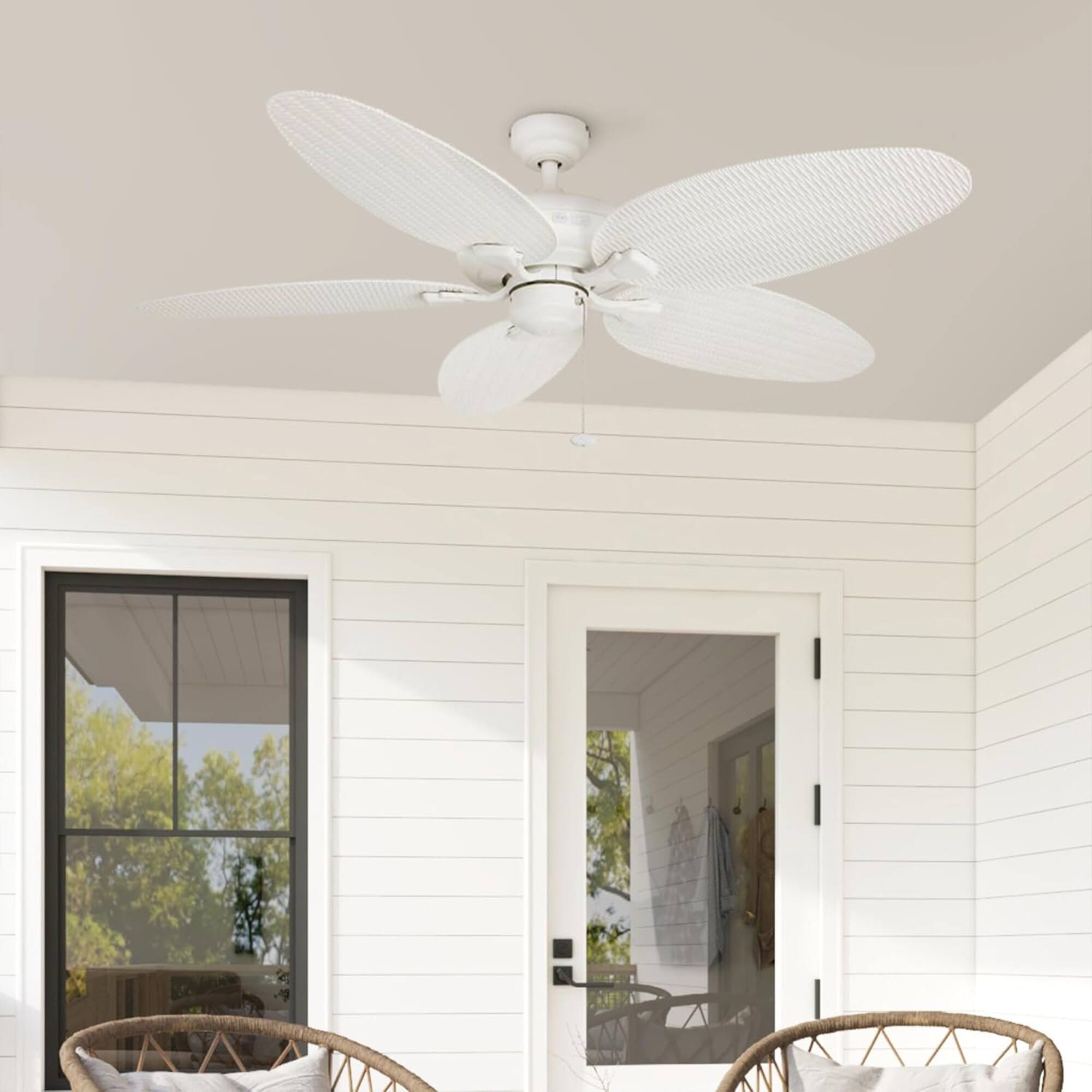 Alt View 6. Honeywell - Honeywell Duval 52-Inch Tropical Indoor Outdoor Ceiling Fan, Pull Chain, White - White.
