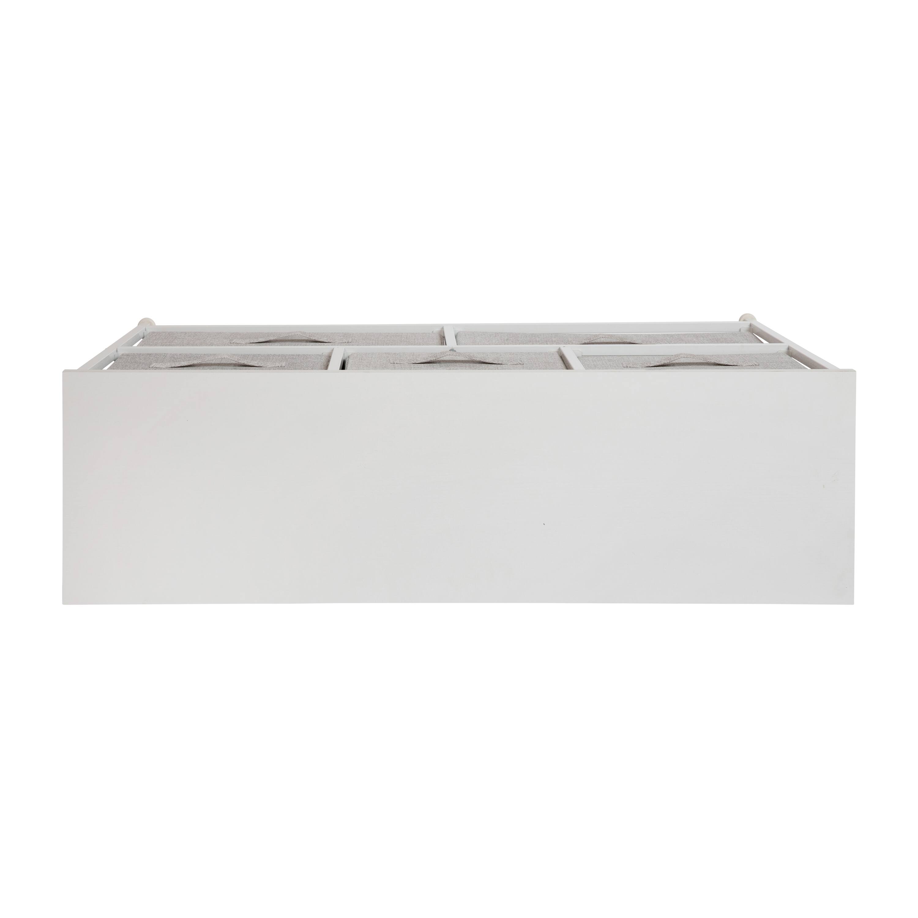 Alt View 8. Emma + Oliver - 5 Drawer Storage Chest with Wood Top & Dark Fabric Pull Drawers - Gray Drawers/White Frame.