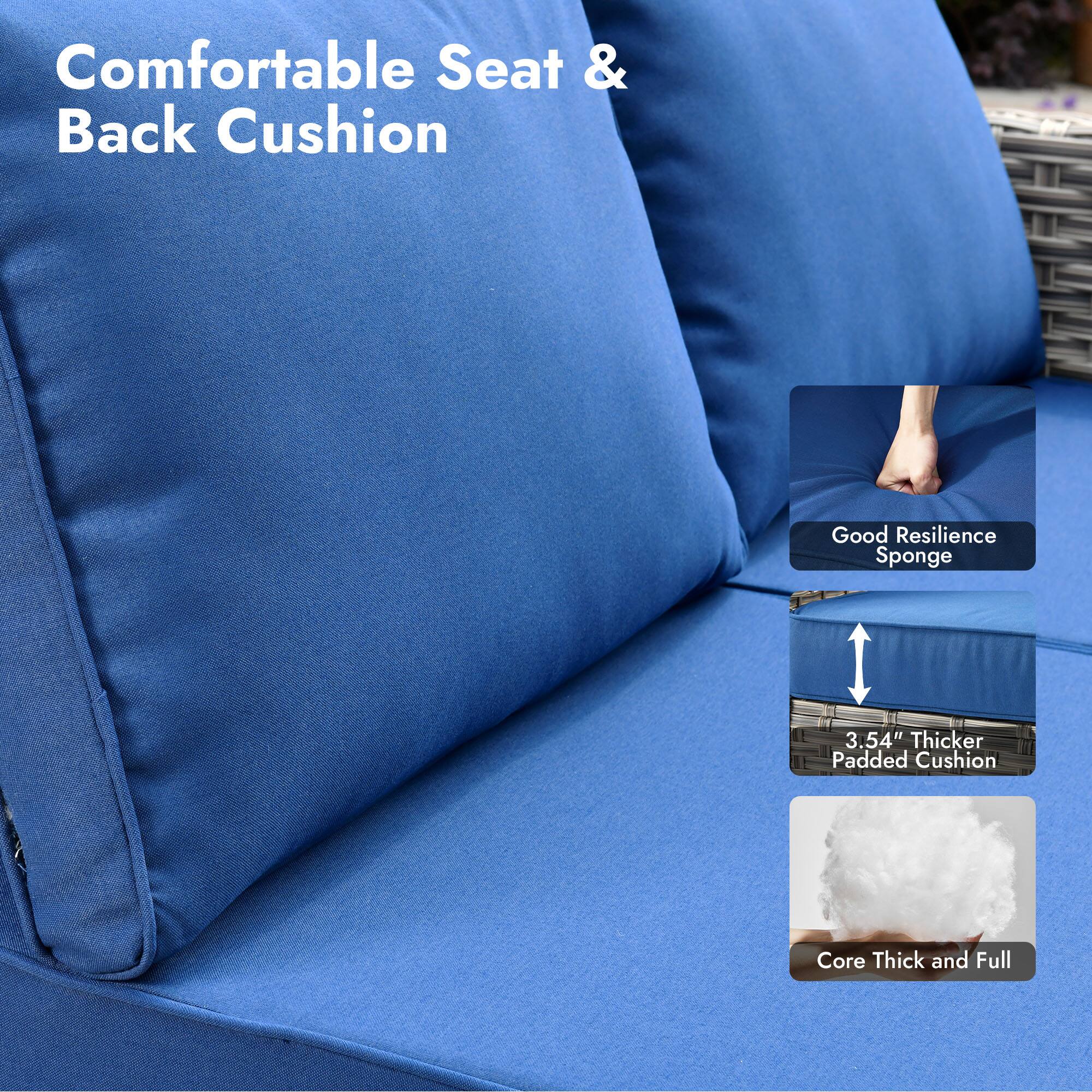 Comfortable Seat & Back Cushion

- Good Resilience Sponge
- 3.54" Thicker Padded Cushion
- Core Thick and Full