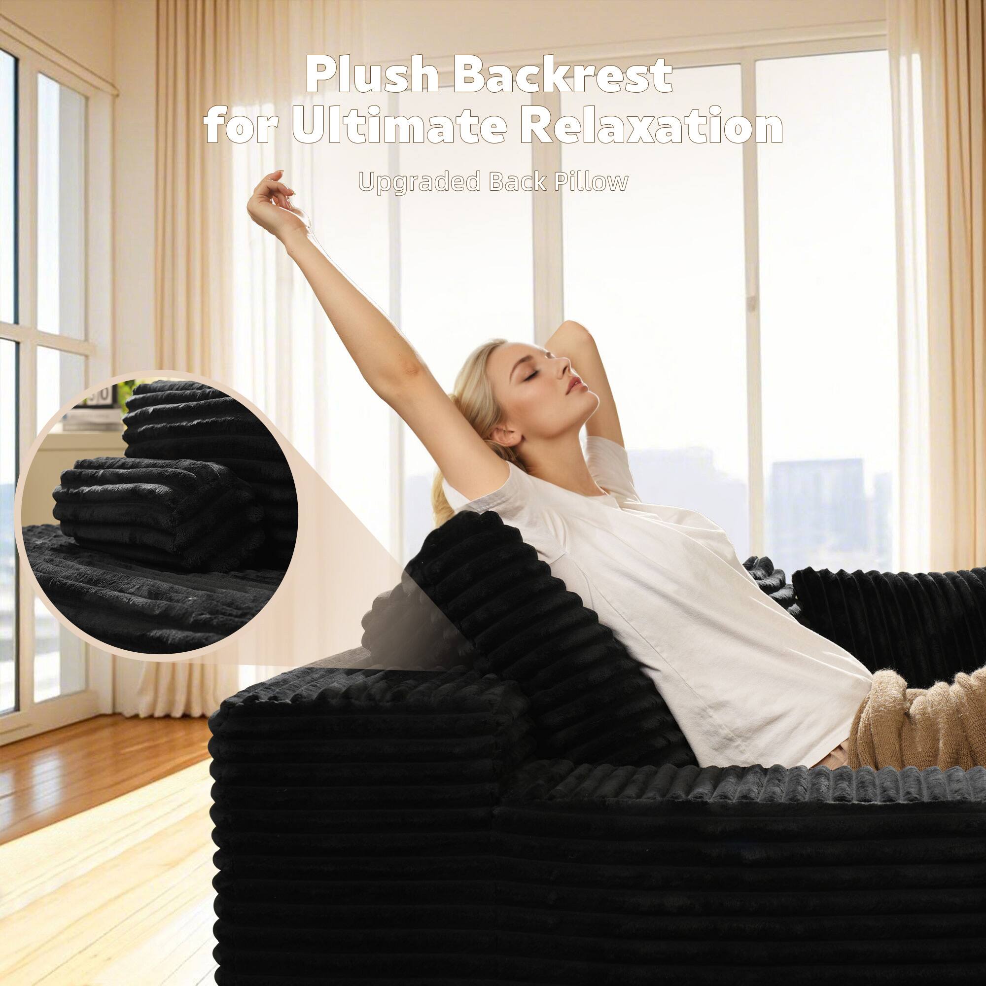 Plush Backrest for Ultimate Relaxation  
Upgraded Back Pillow