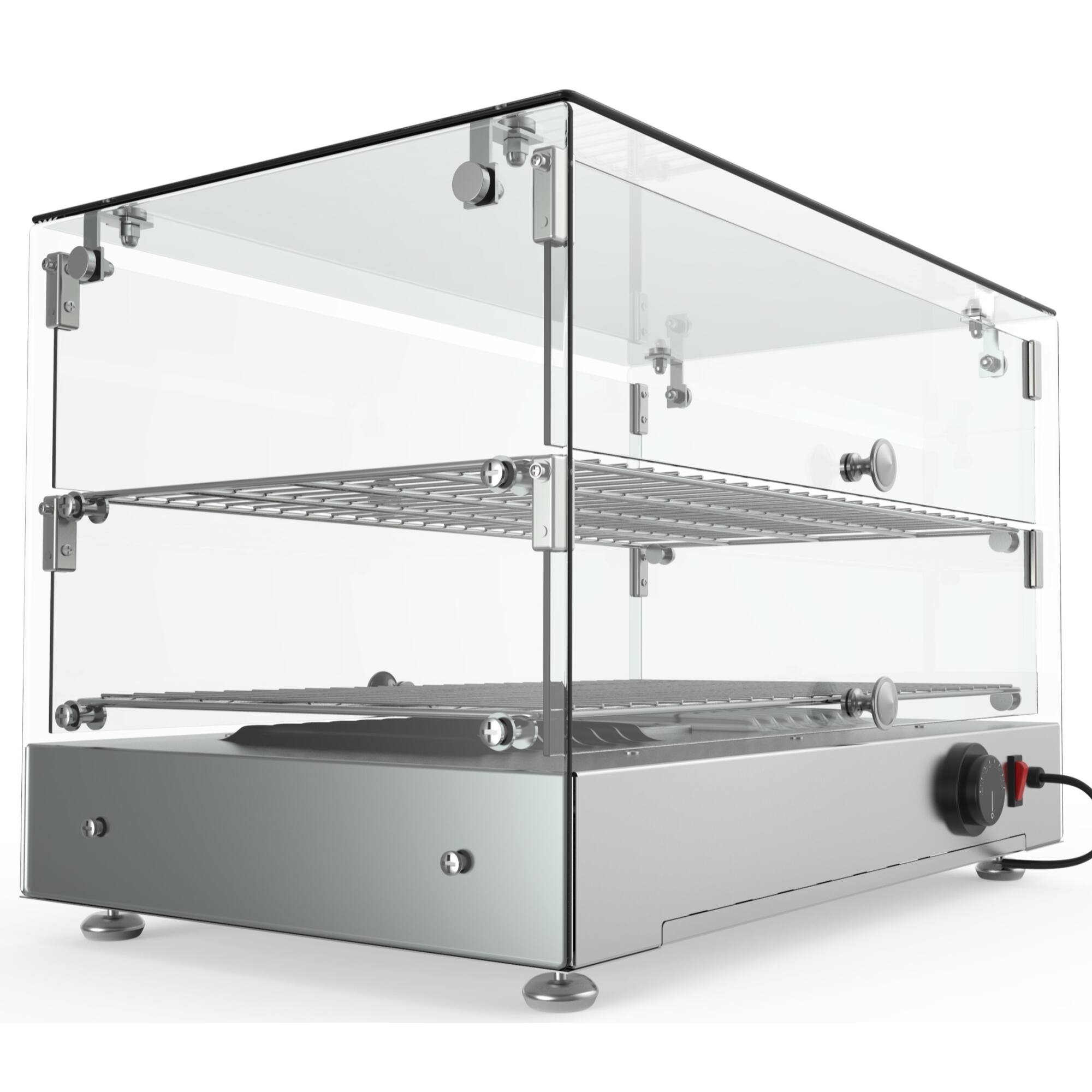 Angle. Koolmore - 22 in. Glass Countertop Display Warmer, 1.7 cu. ft. HDC-1.7C. - Silver.