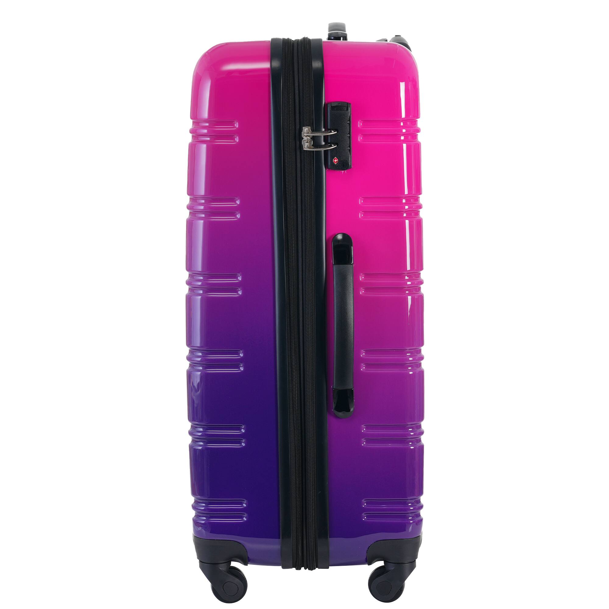 Alt View 3. LOVMOR - Lovmor 3-Piece Hardshell Luggage Set 20/24/28"  TSA  Spinner  Expandable  Pink - Multicolor purple.