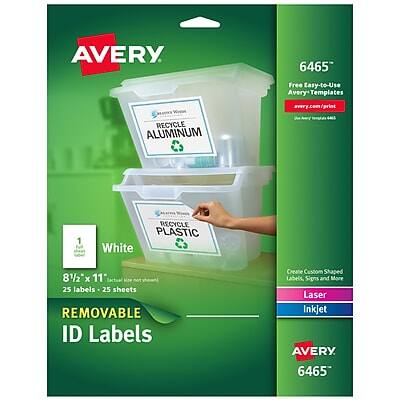 Avery Laser ID Labels, 8 1/2