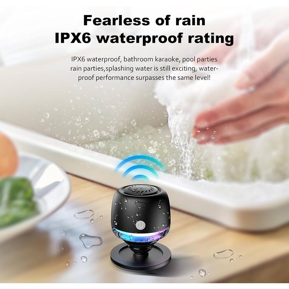 Fearless of rain  
IPX6 waterproof rating  

IPX6 waterproof, bathroom karaoke, pool parties, rain parties, splashing water is still exciting, waterproof performance surpasses the same level!