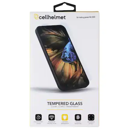 cellhelmet for moto g power 5G 2023 TEMPERED GLASS CLEAR / CLARO / TRANSPARENT OLEOPHOBIC MAXIMUM LIFETIME LAYER PROTECTION WARRANTY TOUCH SENSITIVE ROUNDED EDGES