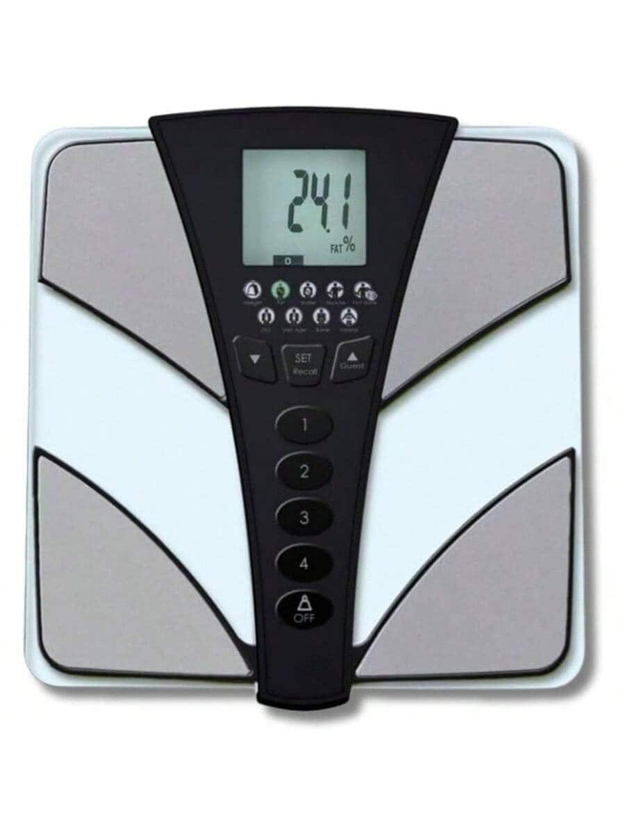 Pacoar Cade - Digital scale tempered glass platform, BMI tracking perfect for bathroom use, Durable Construction, with Auto-On-Off - Initial