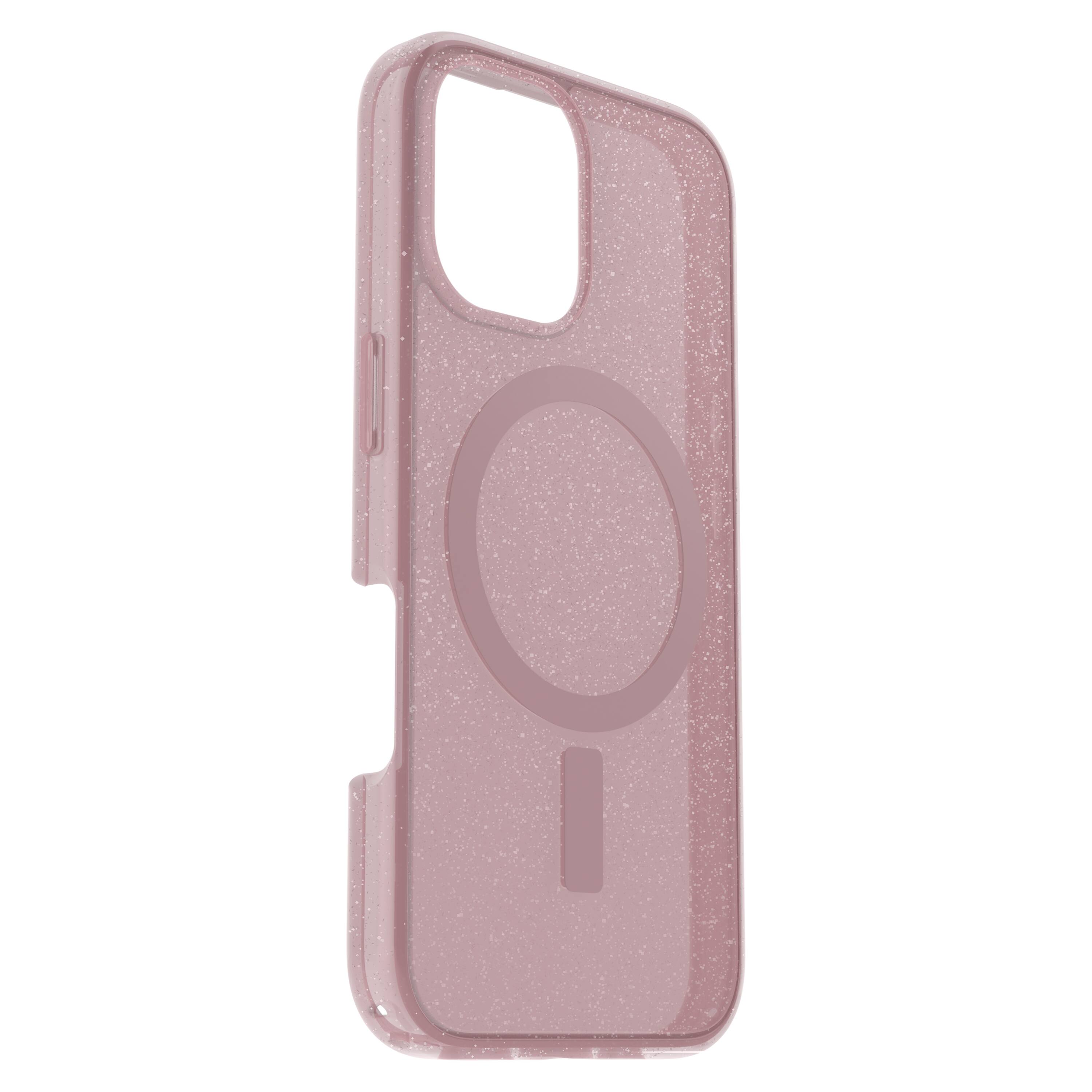 Left. OtterBox - Symmetry Series Hard Shell for MagSafe for Apple iPhone 16 - Foxberry Pink.