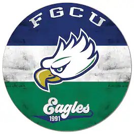 Jardine - Florida Gulf Coast Eagles 20'' x 20'' Retro Logo Circle Sign - Blue
