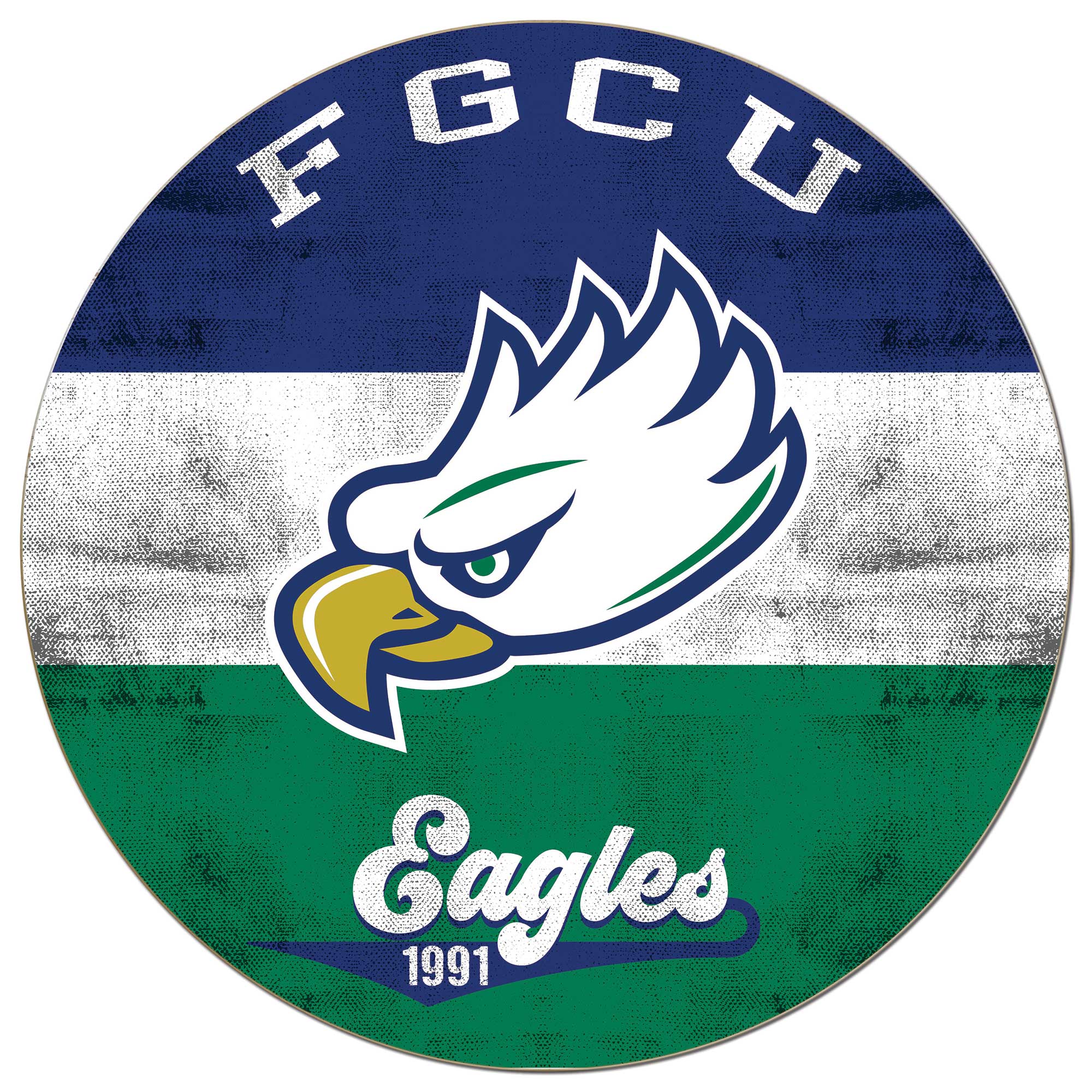 Florida Gulf Coast Eagles 20'' x 20'' Retro Logo Circle Sign