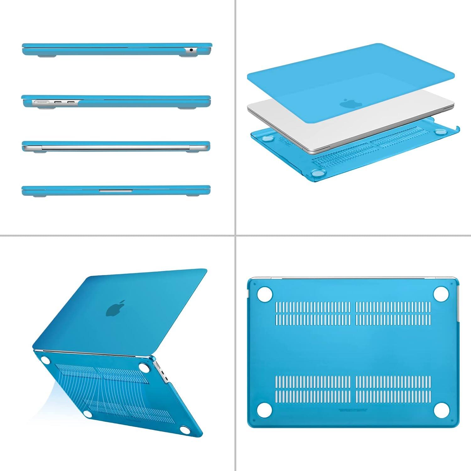 Alt View 1. mosiso - Laptop Case for MacBook Air 13 inch Case M5 A3449 M4 A3240 M3 A3113 M2 A2681 2022-2026 - Aqua Blue.