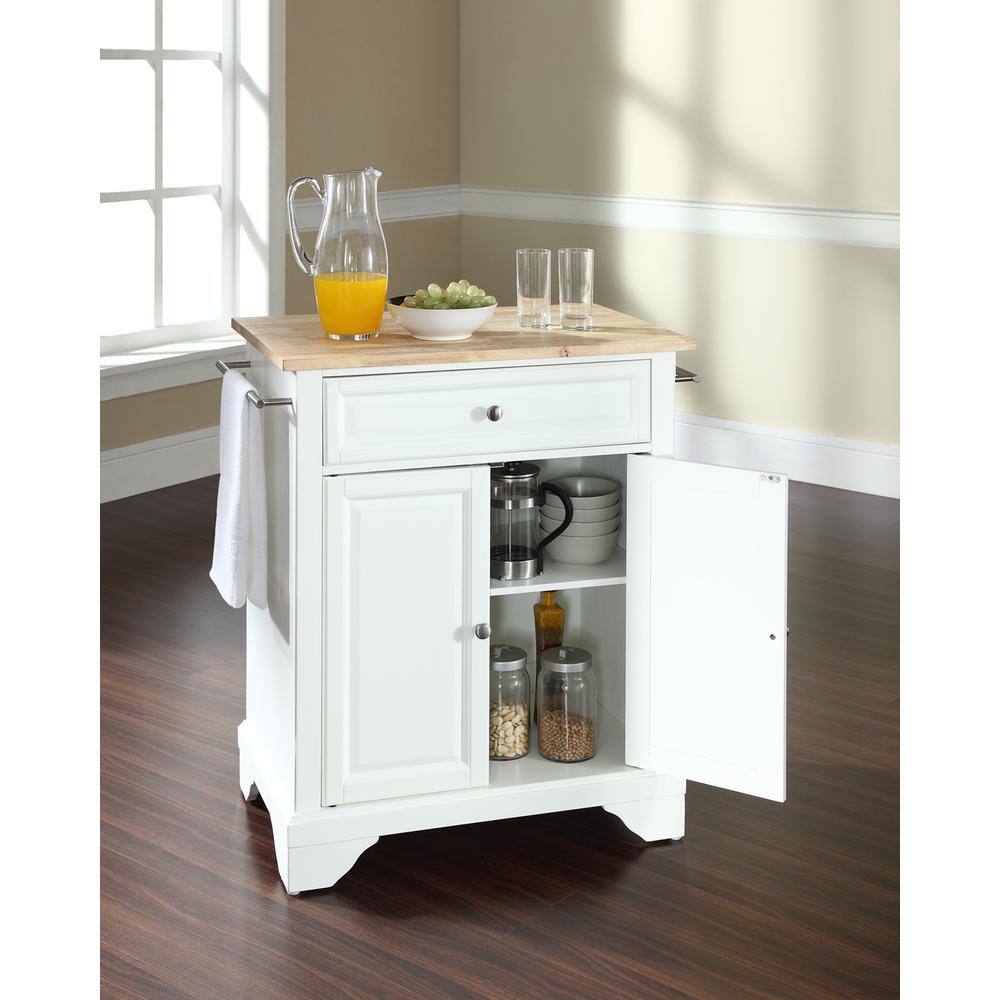 Angle. Crosley Furniture - Lafayette Wood Top Portable Kitchen Island/Cart - White.