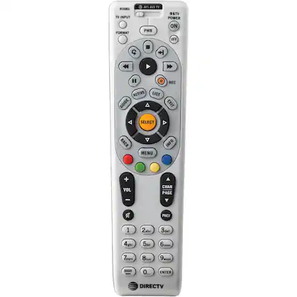 RCSERX
TV INPUT
FORMAT
PWR
ON OFF
C + R
REC
ACTIVE
LIST
GUIDE
A
EXIT
SELECT
BACK
MENU
INFO
+ VOL
-
PREV
1 2abc
3def
4ghi
5jkl
6mno
7pqrs
8tuv
9wxyz
0_
ENTER
DIRECTV
AV2 TV
&TV
POWER
AV1
TV INPUT
AV2 TV
POWER
ON
OFF
REC
LIST
EXIT
ACTIVE
GUIDE
SELECT
MENU
INFO
VOL +
VOL -
CHAN PAGE
PREV
1 2abc
3def
4ghi
5jkl
6mno
7pqrs
8tuv
9wxyz
0_
ENTER
DIRECTV