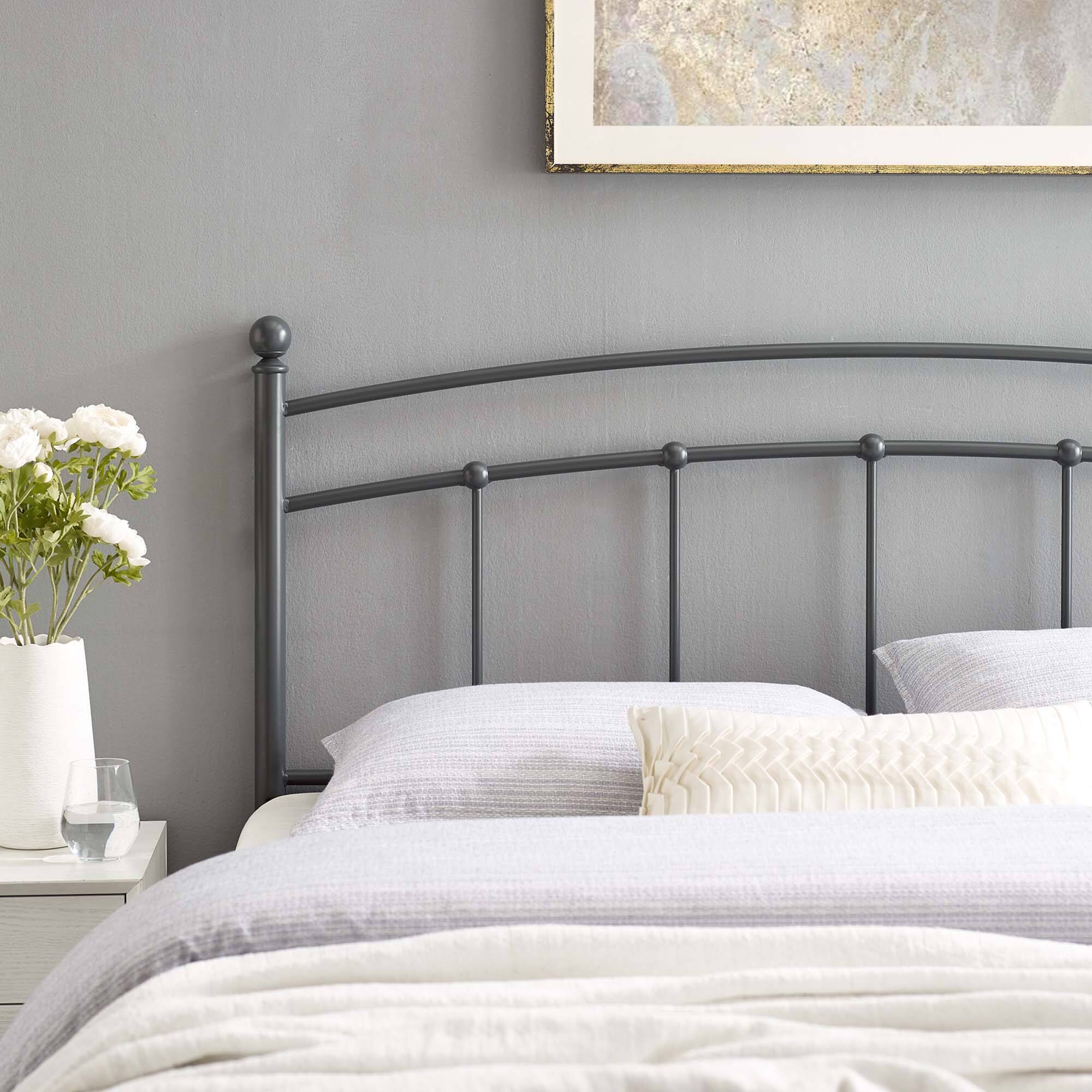 Alt View 2. Modway - Abigail Metal Twin Headboard by Modway - Gray.