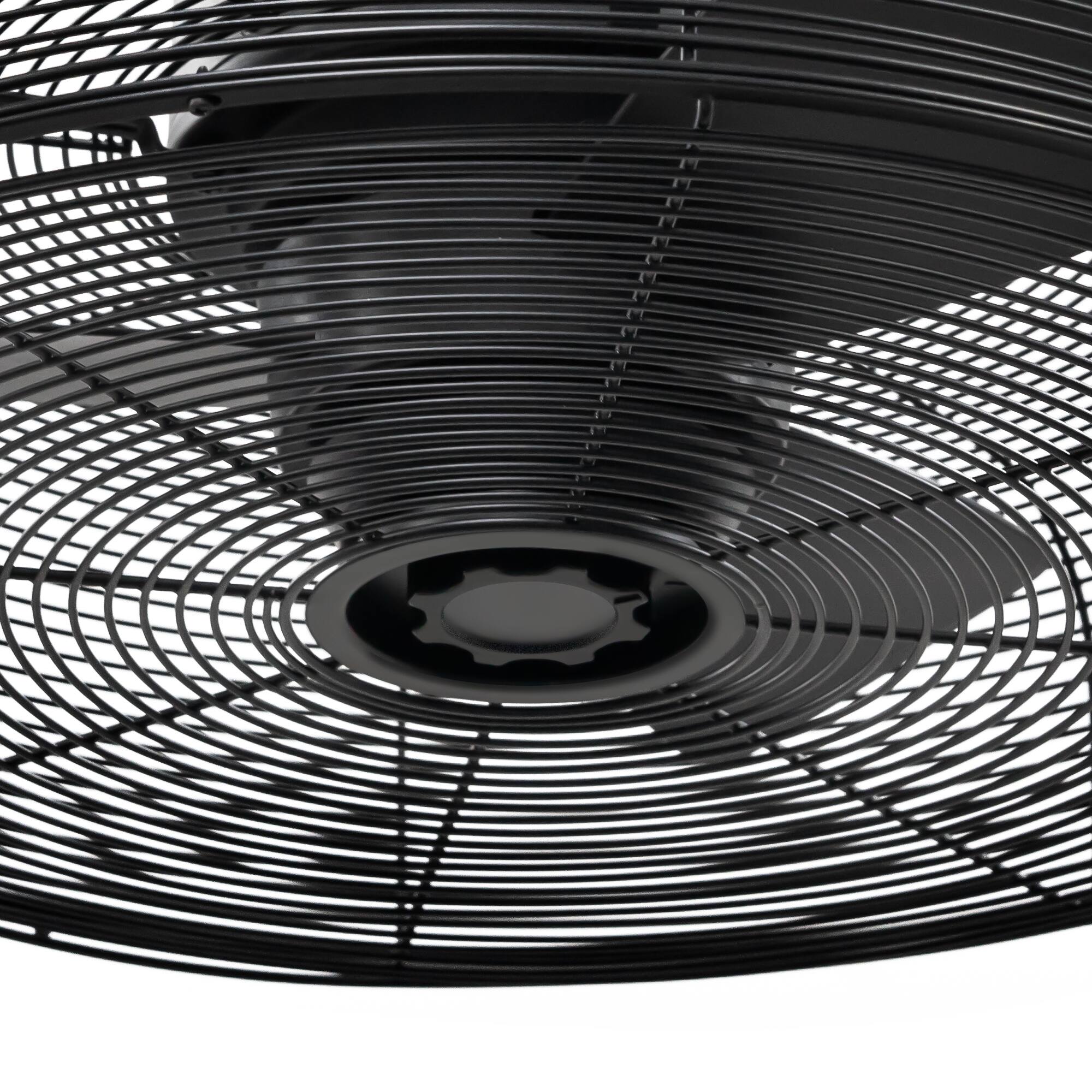 Alt View 9. Breezary - 20" Outdoor Cage Waterproof Plug-in Gazebo Ceiling Fan with 3 ABS Blades, No-Light, Cord Hook-Mounted, AC Motor - Matte Black.