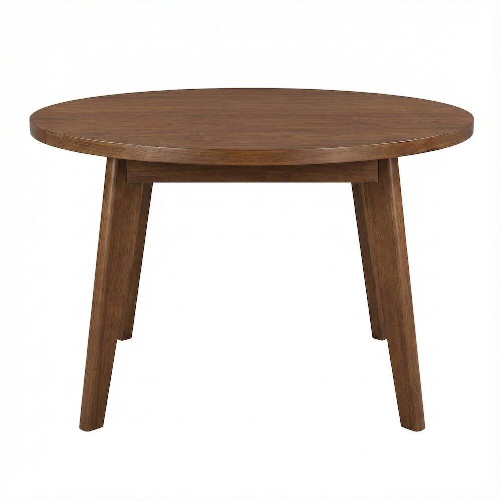 Angle. FurniFact - Round Coffee Table Sweet Oak with Solid American Gum Wood and Sturdy Base - Sweet Oak.