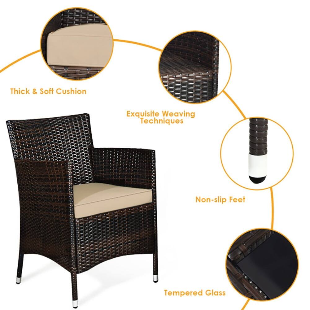 Thick & Soft Cushion  
Exquisite Weaving Techniques  
Non-slip Feet  
Tempered Glass