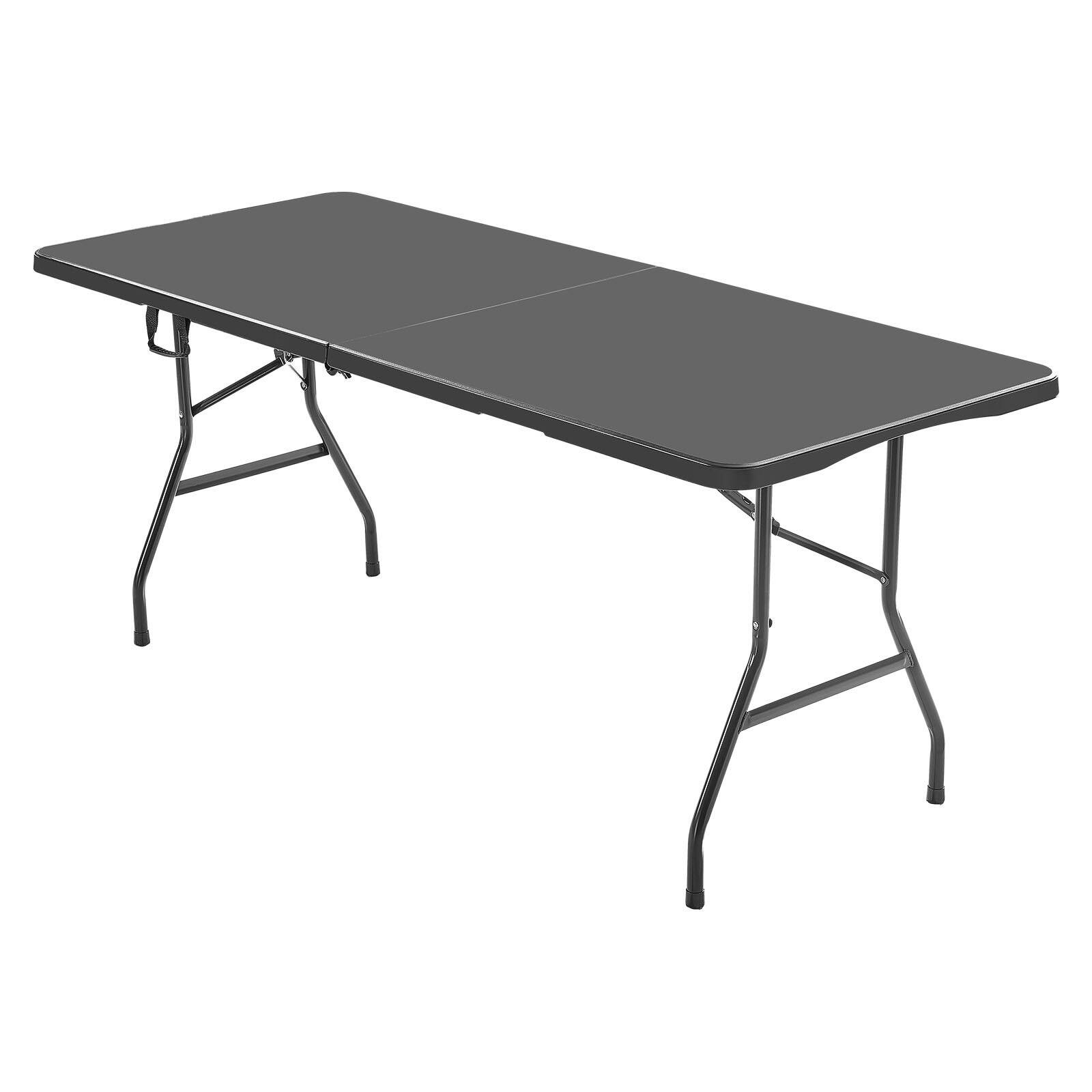 Alt View 9. Glintex - Folding Camping Table, 6Ft Fold-in-Half Utility Desk with Handle, Heavy Duty for Outdoor Party Picnic - Black.