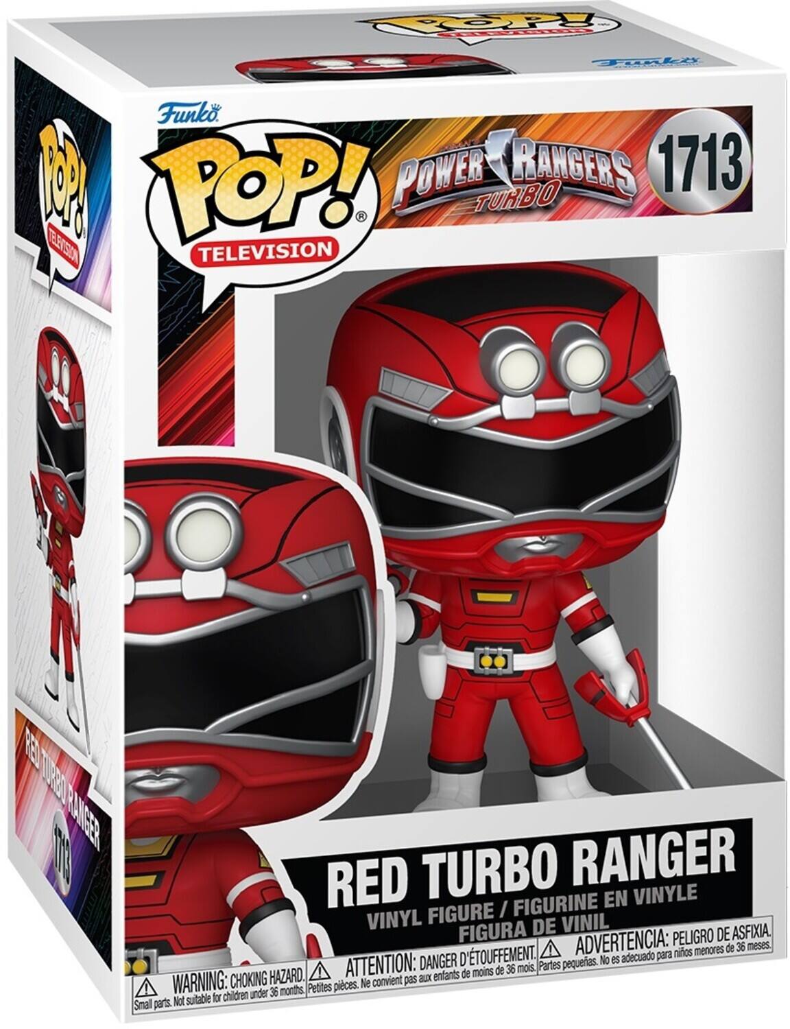 The text on the image is:

"OpY RL Tak Funko P POP! POWER RANGERS 1713 TURBO TECSION TELEVISION REL UBL RAMGER 20 RED TURBO RANGER FIGURINE EN VINYLE FIGURE / VINYL DE VINIL FIGURA PELIGRO DE ASFIXIA. TOUFFEMENT ADVERTENCIA: para niños menores de 36 meses. DANGER D' petits. No es adecuado HAZARD. ATTENTION: enfants de moins de 36 mois. Partes WARNING: CHOKING Ne convient pas aux 36 months, Petites pièces. Not suitable for children under Small parts."

Corrected and grouped text:

"Funko POP! Television Power Rangers 1713 Red Turbo Ranger. Vinyl Figure / Figurine en Vinyle / Figura de Vinil. Warning: Choking Hazard. Not suitable for children under 36 months. Small parts. Peligro de asfixia. Advertencia: para niños menores de 36 meses. Danger: petits. Ne convient pas aux enfants de moins de 36 mois. Petites pièces."