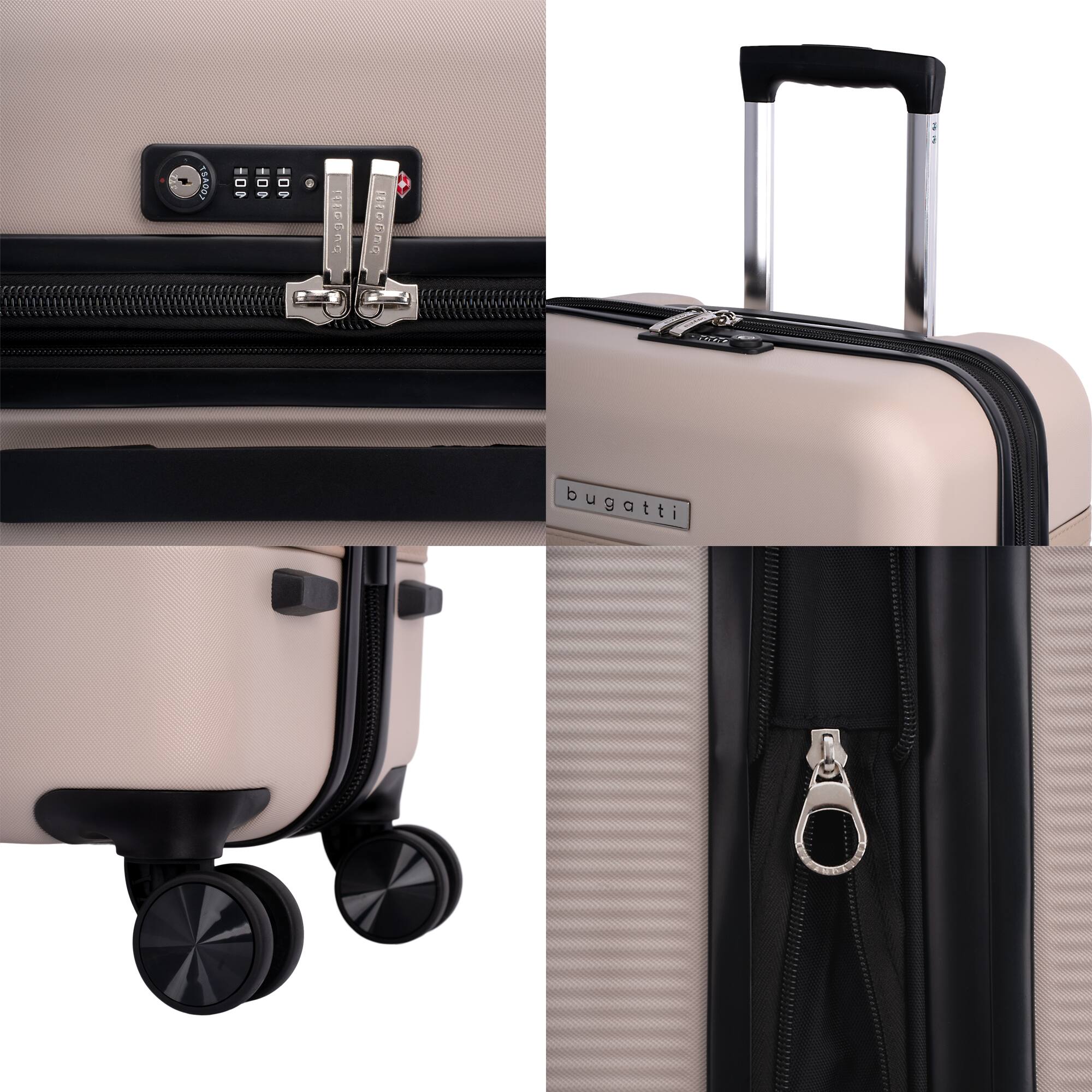 Alt View 13. Bugatti - Wellington Expandable Spinner Hardside Suitcase Set - 3 Piece - Cookie.
