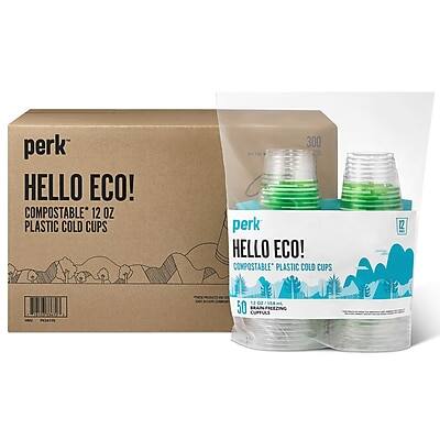 perk HELLO ECO!
COMPOSTABLE* 12 OZ PLASTIC COLD CUPS
perk HELLO ECO!
COMPOSTABLE* PLASTIC COLD CUPS
50 CUPFULS
*Compostable in industrial composting facilities.