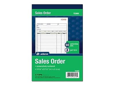 "Adams - 3-Part Carbonless Sales Orders, 8.44""L x 5.56""W, 50 Sets/Book (TC5805) - White" price history on PriceWatchPro