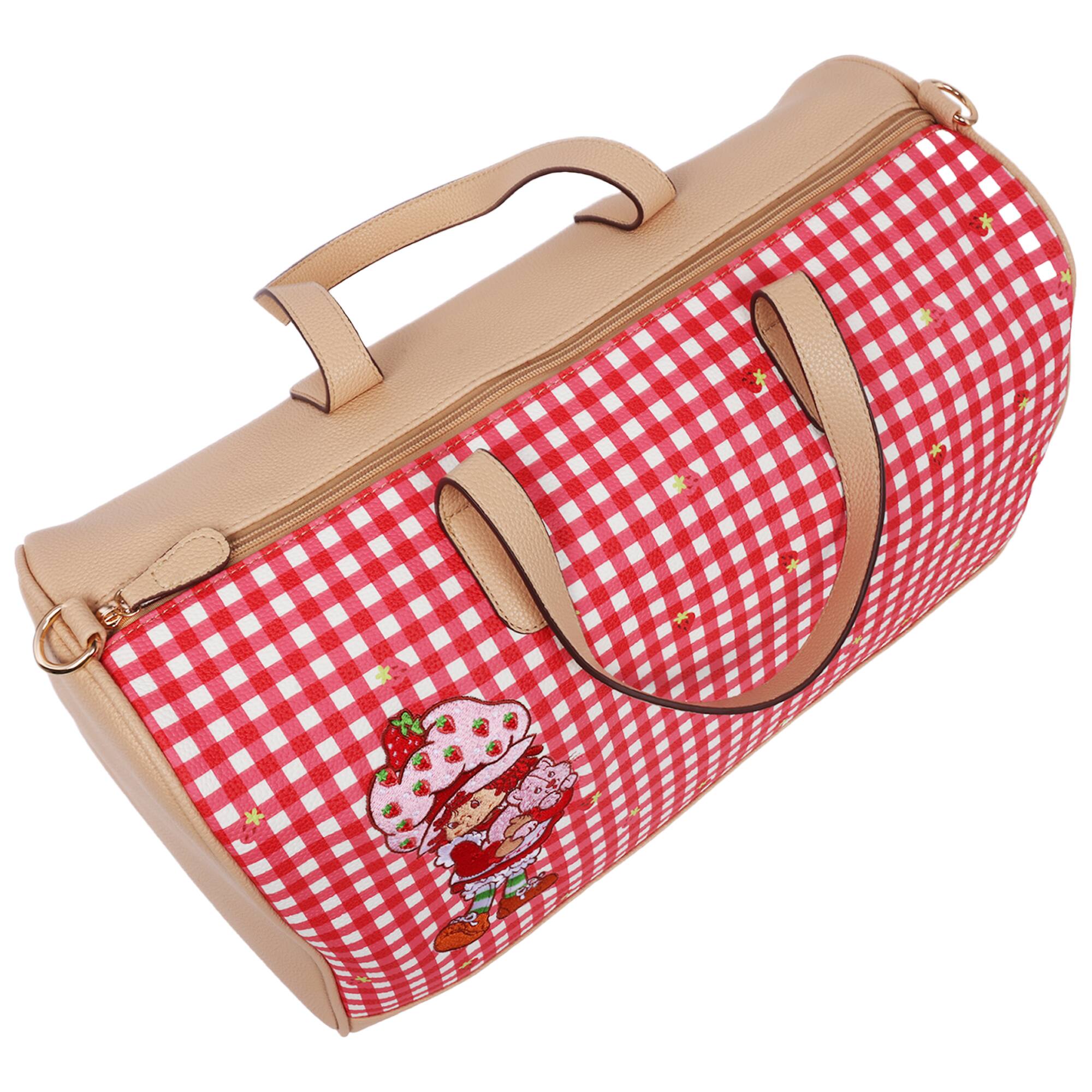 Alt View 1. Concept One - Gingham Weekender Duffel Bag - RED.