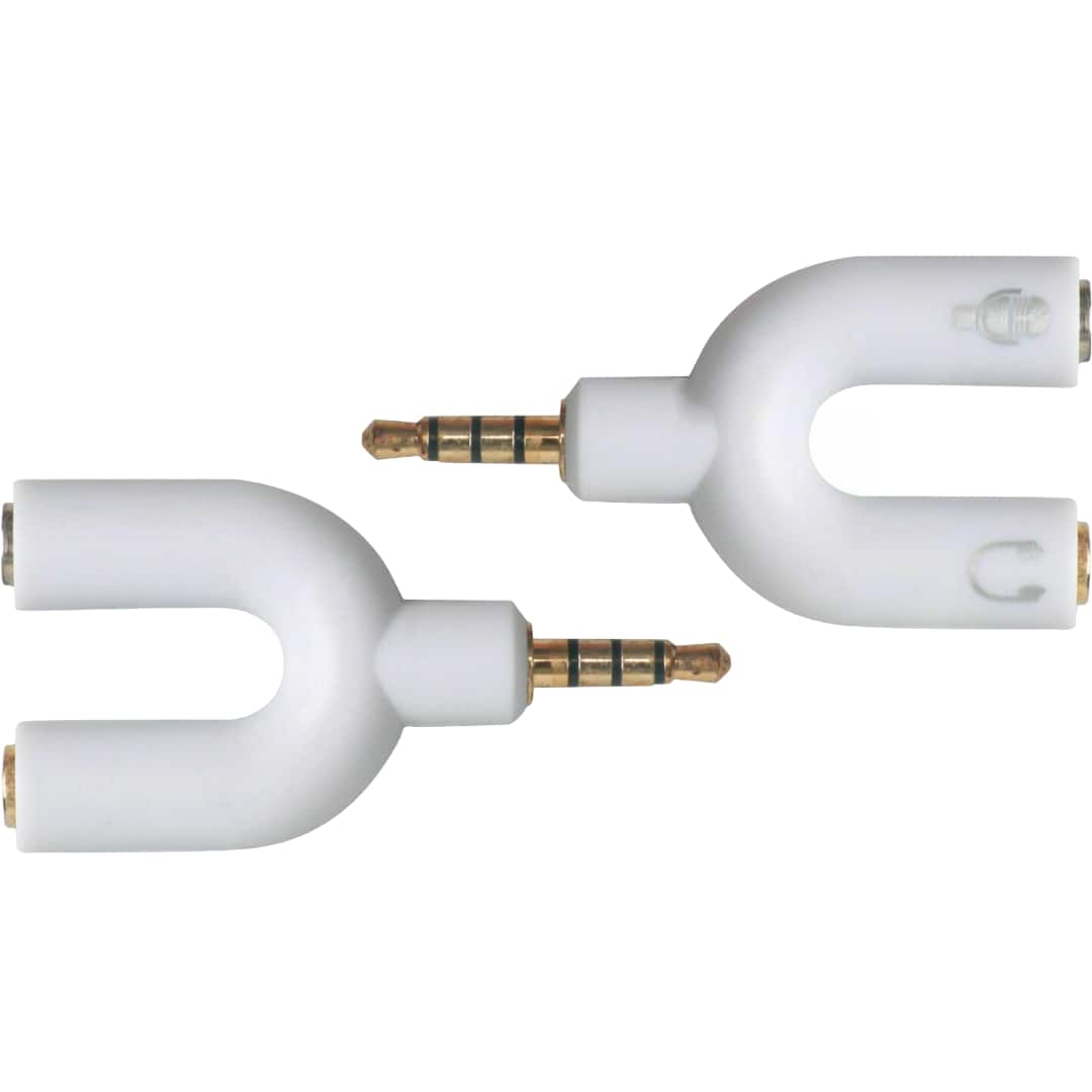 Sanoxy - 2-Pack 3.5mm Stereo Audio Male To 2 Female Headphone Splitter Cable Adapter (White)