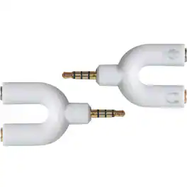 Sanoxy - 2-Pack 3.5mm Stereo Audio Male To 2 Female Headphone Splitter Cable Adapter (White)