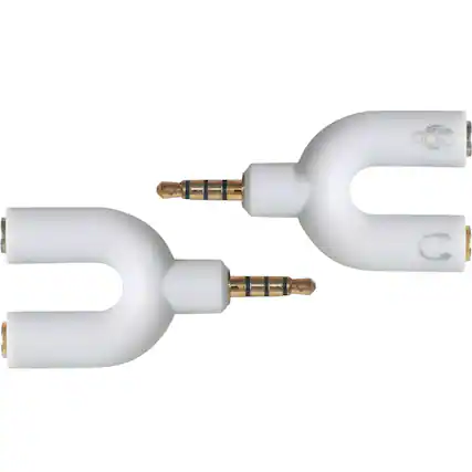 Front. Sanoxy - 2-Pack 3.5mm Stereo Audio Male To 2 Female Headphone Splitter Cable Adapter (White).