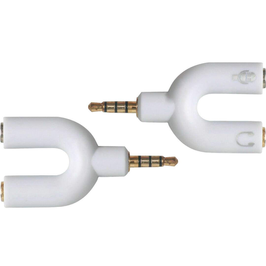 Front. Sanoxy - 2-Pack 3.5mm Stereo Audio Male To 2 Female Headphone Splitter Cable Adapter (White).