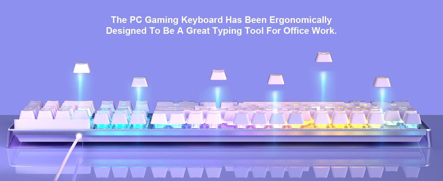 The PC Gaming Keyboard Has Been Ergonomically Designed To Be A Great Typing Tool For Office Work.