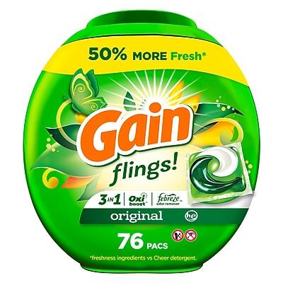Gain - Flings HE Laundry Detergent Capsules, Original Scent, 51 oz., 76 Capsules (09485)