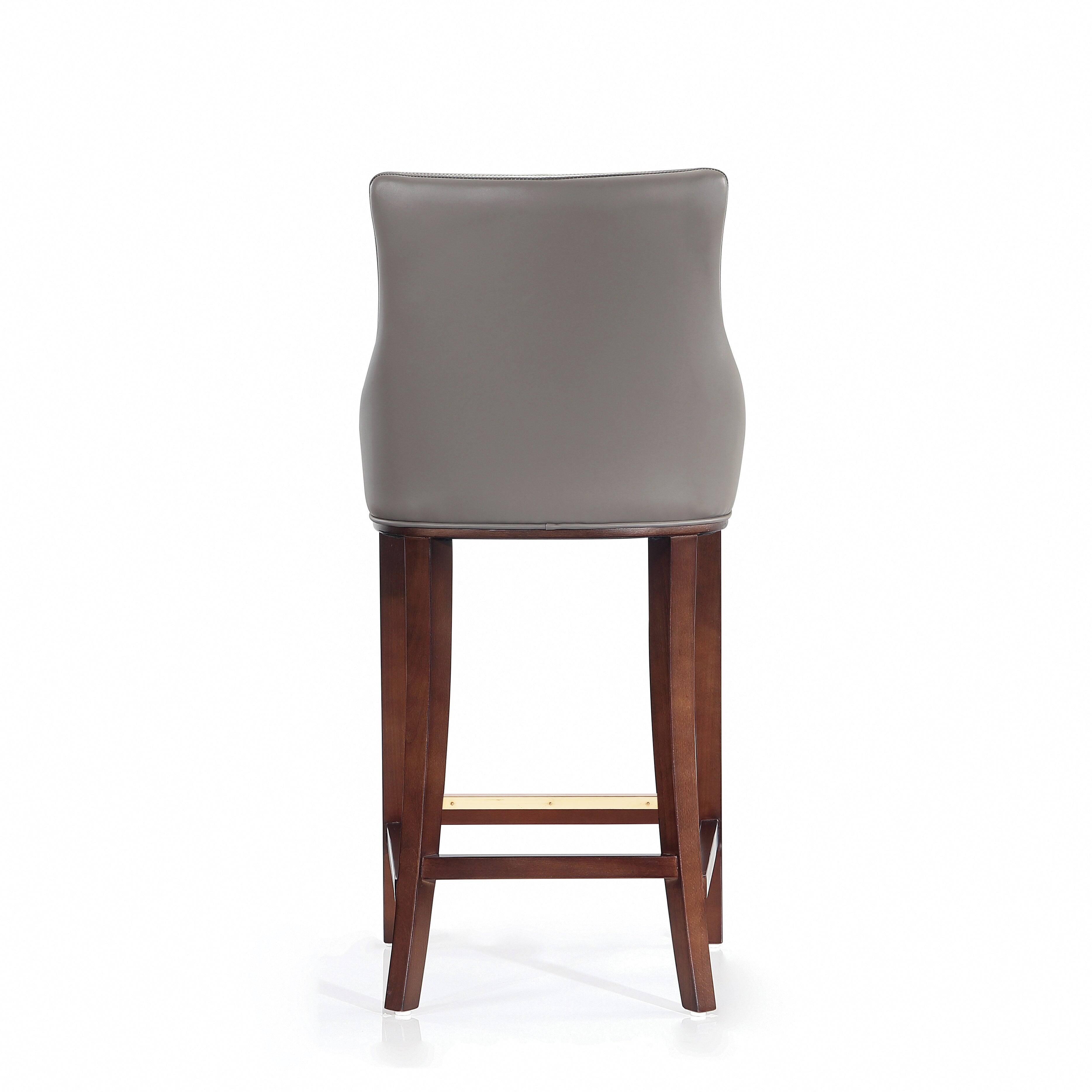 Alt View 2. Manhattan Comfort - Shubert Modern Wood Upholstered Barstool - Dark Taupe.