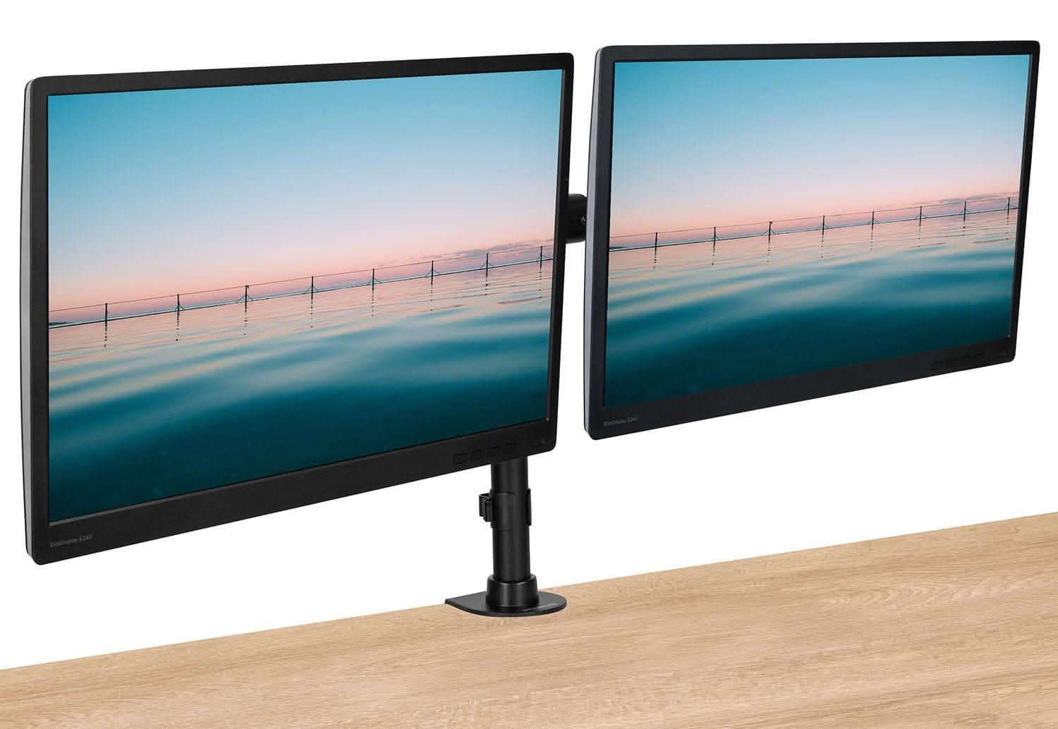 Alt View 5. Mount-It! - Low Profile Dual Monitor Desk Mount — Height Adjustable Arms, Fits Two 17"–32" Displays - Black.
