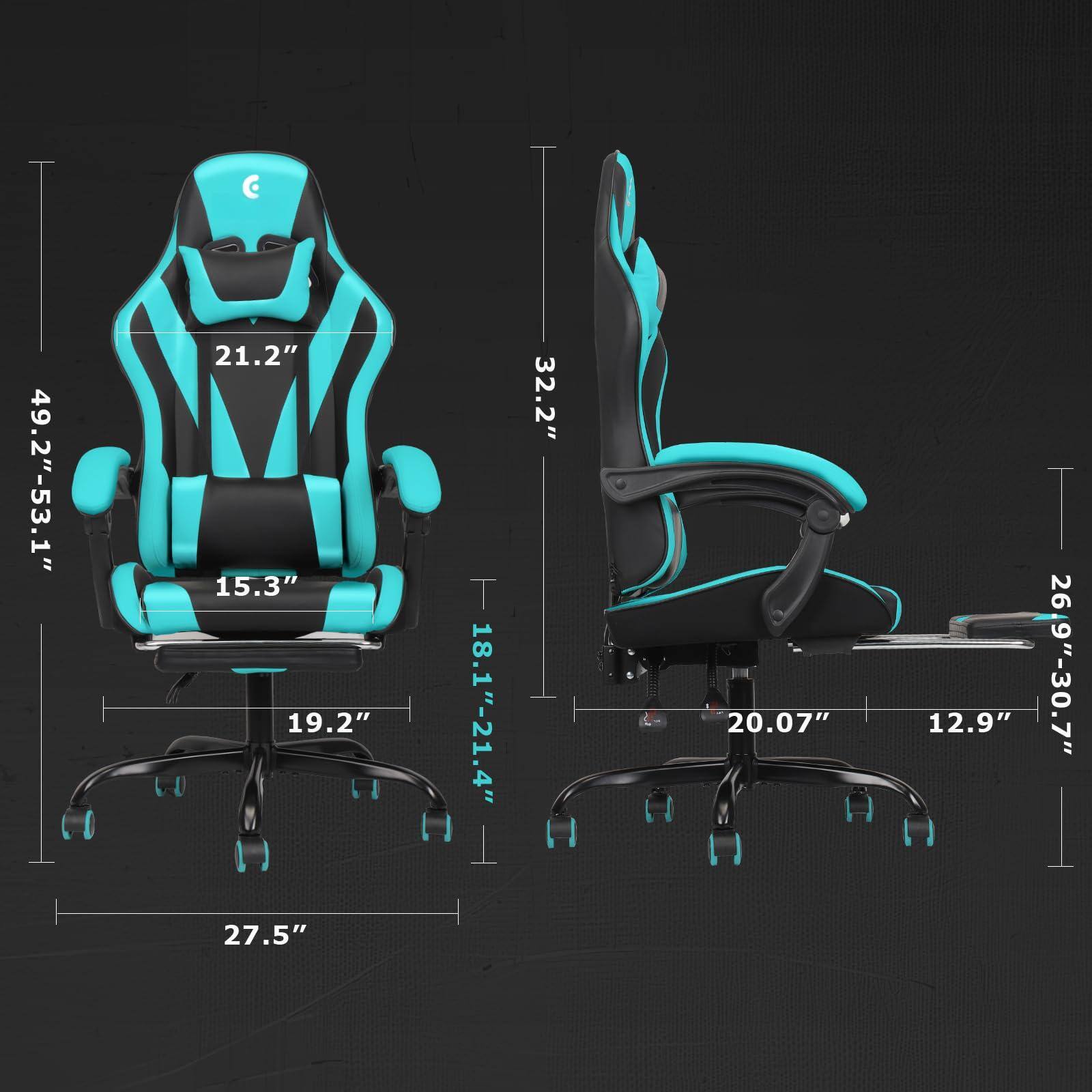 Sure, here is the corrected and grouped text from the image:

- **Height:** 49.2" - 53.1"
- **Width:** 21.2"
- **Depth:** 15.3"
- **Seat Height:** 19.2"
- **Armrest Height:** 18.1" - 21.4"
- **Backrest Height:** 32.2"
- **Seat Depth:** 20.07"
- **Seat Width:** 27.5"
- **Base Width:** 26.9" - 30.7"
- **Base Depth:** 12.9"