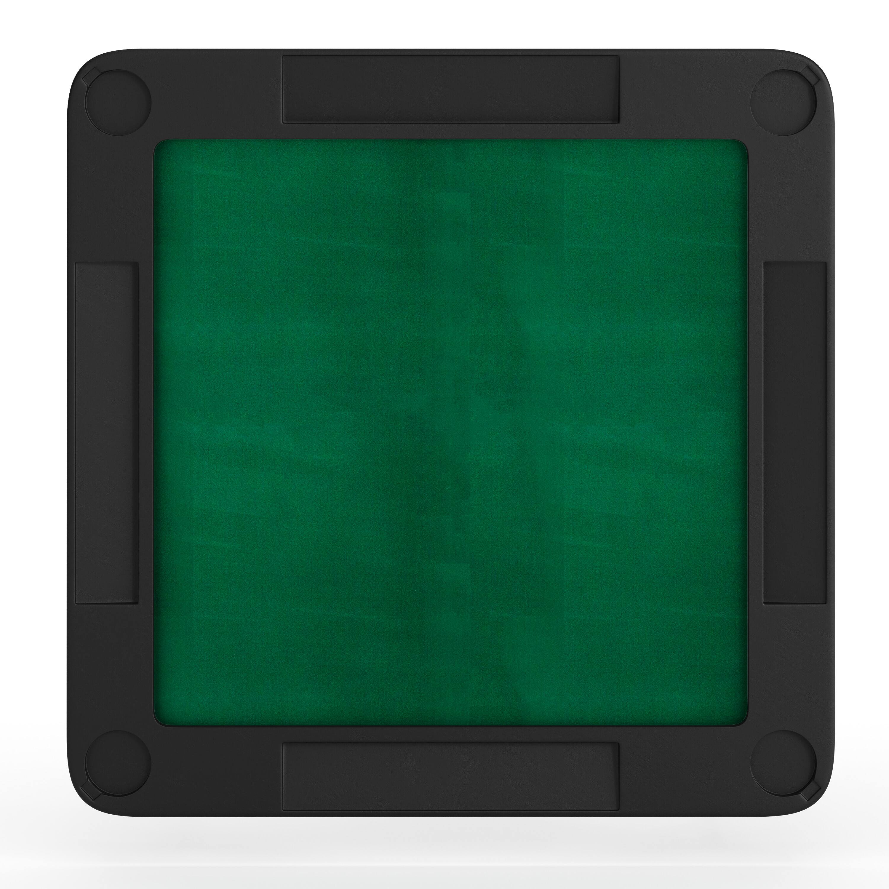 Alt View 6. Emma + Oliver - Tannin 34.5" Square White Folding Card Game Table for 4-Players with a Green Felt Playing Surface and Cup Holders - Black Top/Green Felt Surface.