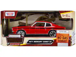 1971 Mercury Comet GT Stripes "Forgotten Classics" Series 1/24 Diecast Model Car by Motormax - Red With Black