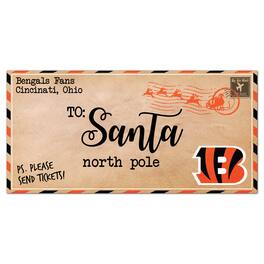 Fan Creations - Cincinnati Bengals 6'' x 12'' Letter to Santa Sign - Multicolor
