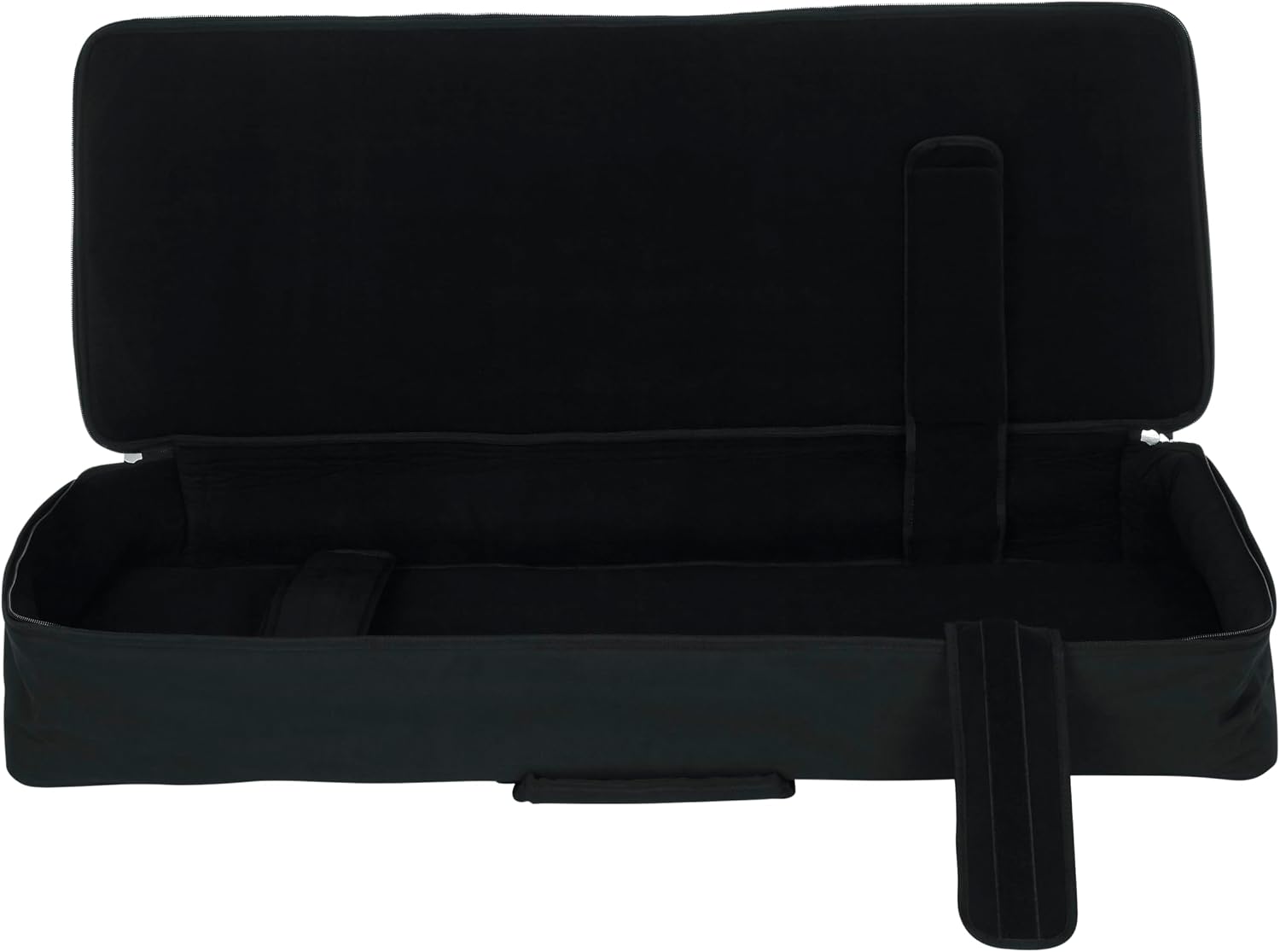 Left. Gator - Padded 76-Key Keyboard Gig Bag, Water-Resistant Heavy-Duty Nylon Exterior & 20mm Protective Foam Padding - Black.