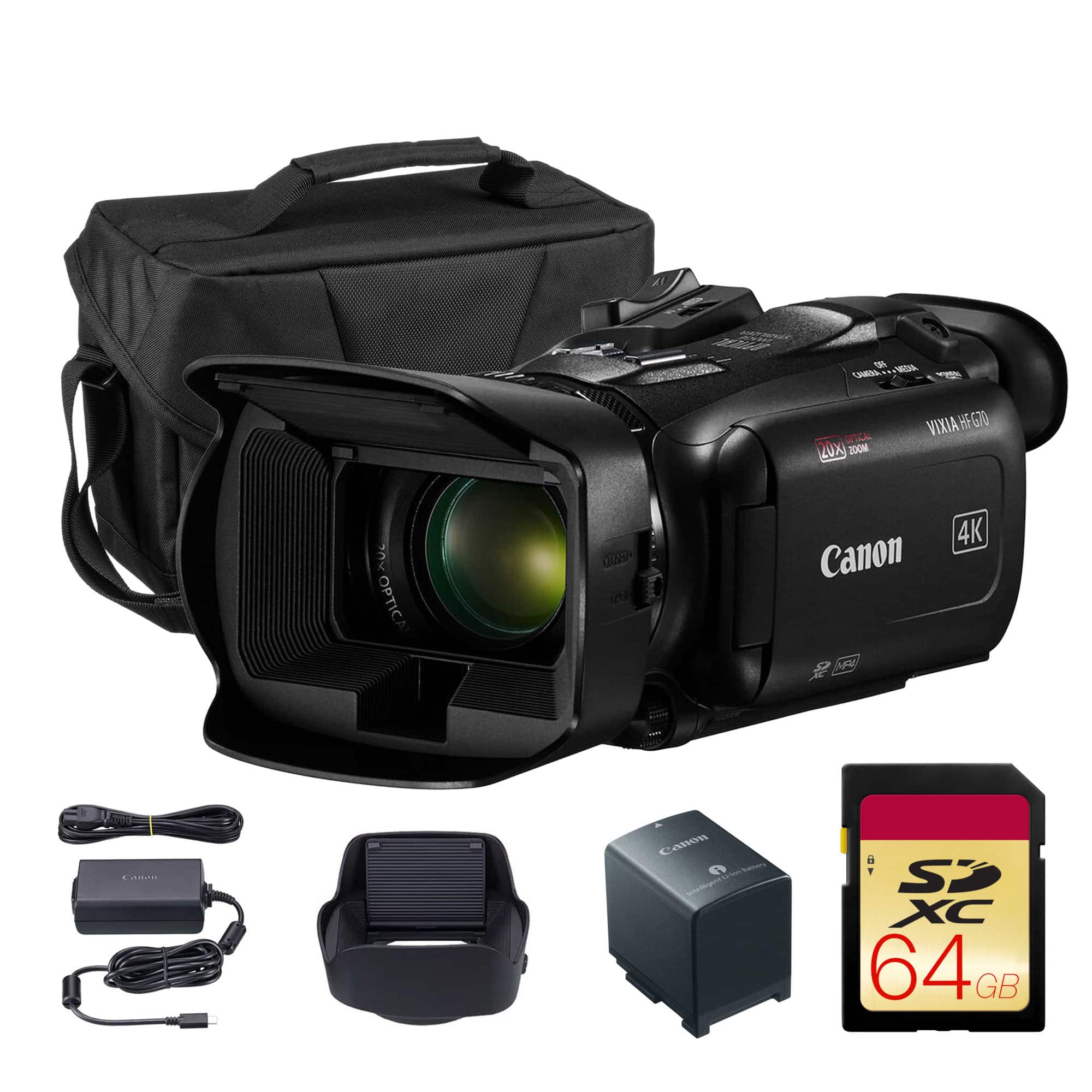 Canon - Vixia HF G70 UHD 4K Camcorder Black Video Creator Bundle
