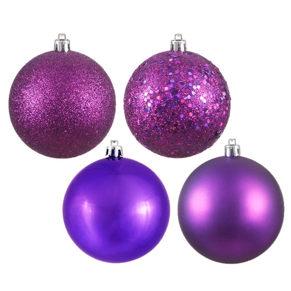 Vickerman - 2.4" 4 Finish Ball Assorted 24 Box - Plum