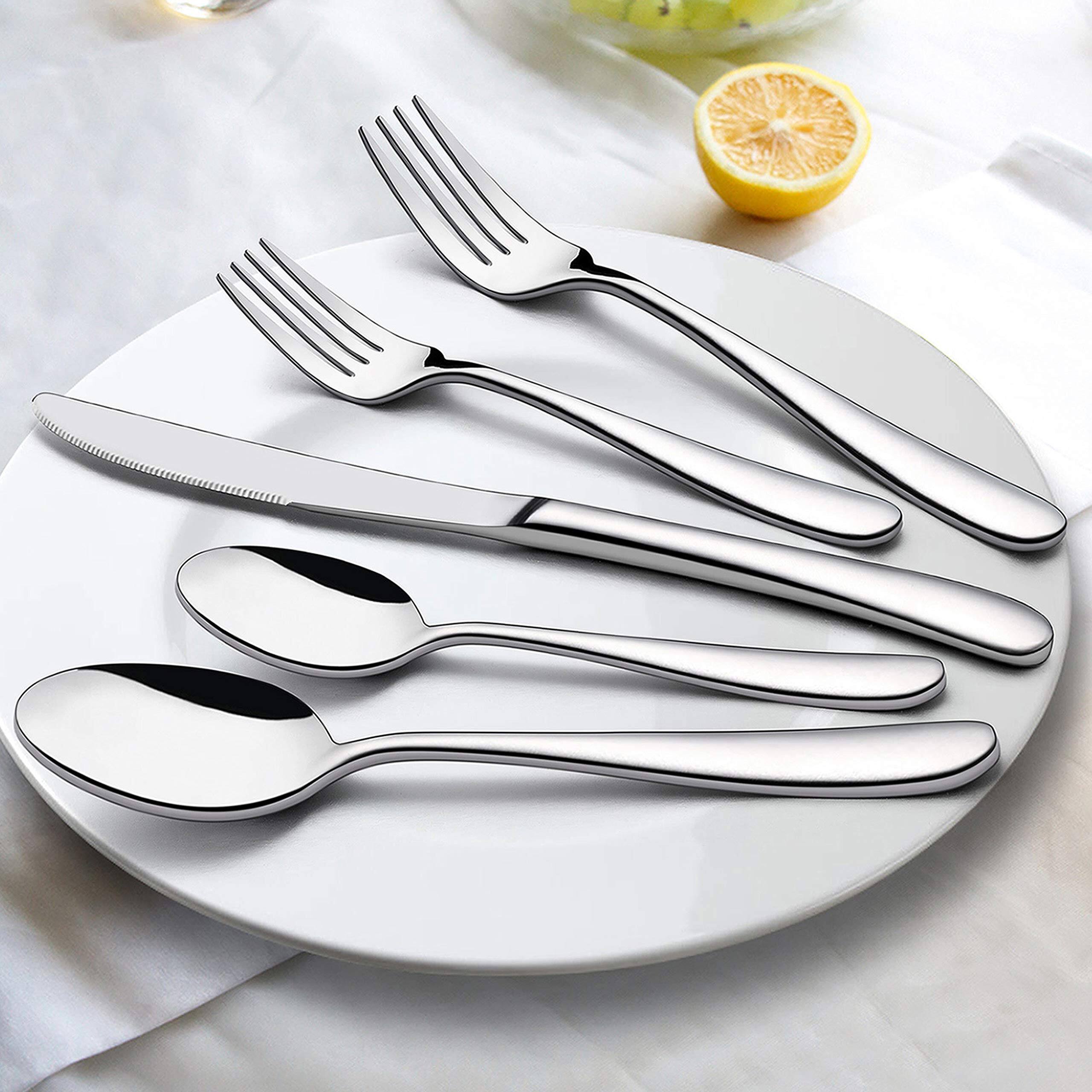Alt View 2. Dazzed Corner - 40-Piece Heavy Duty Stainless Steel Silverware Set for 8 - NY8Z5HP.