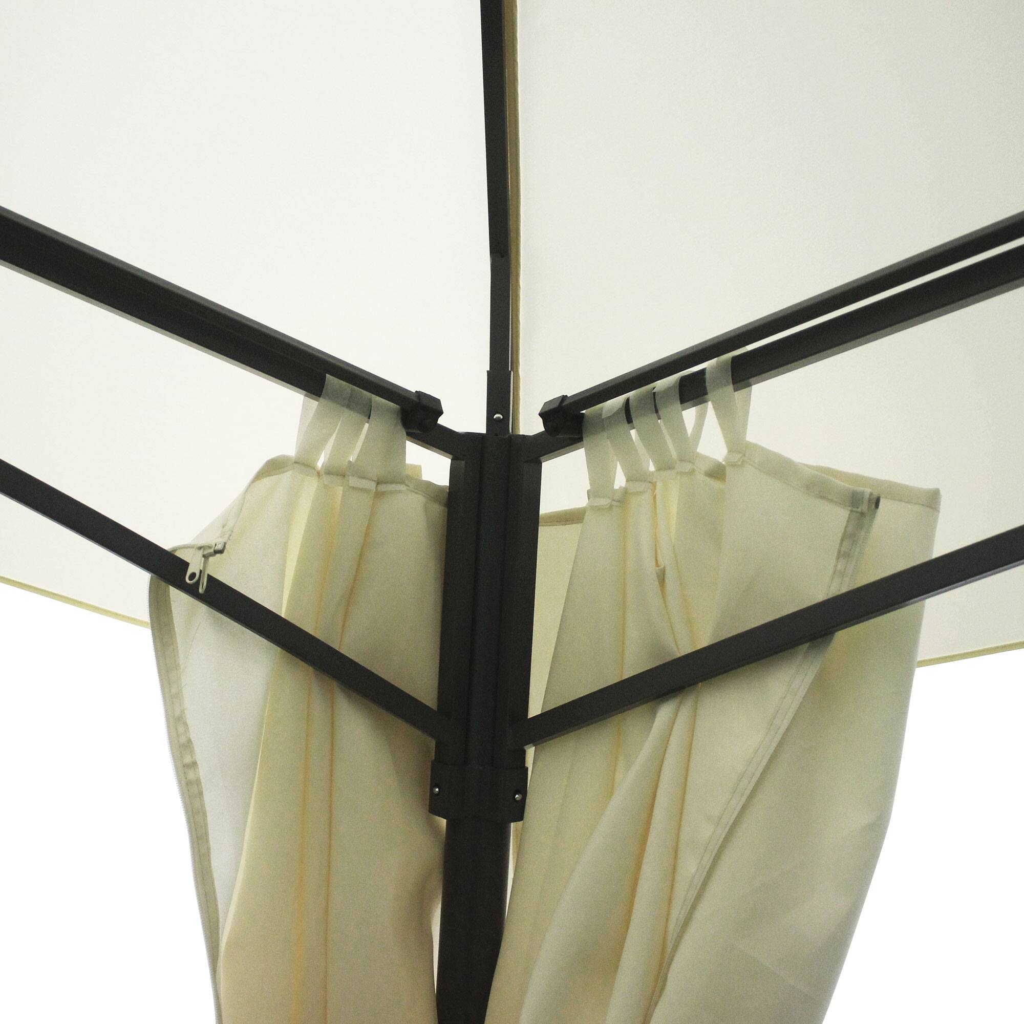 Alt View 7. Outsunny - 10' x 13' Outdoor Gazebo Patio Gazebo Canopy, Double Vented Roof, Steel Frame, Curtain Sidewalls, Sun Shade Shelter - Beige.