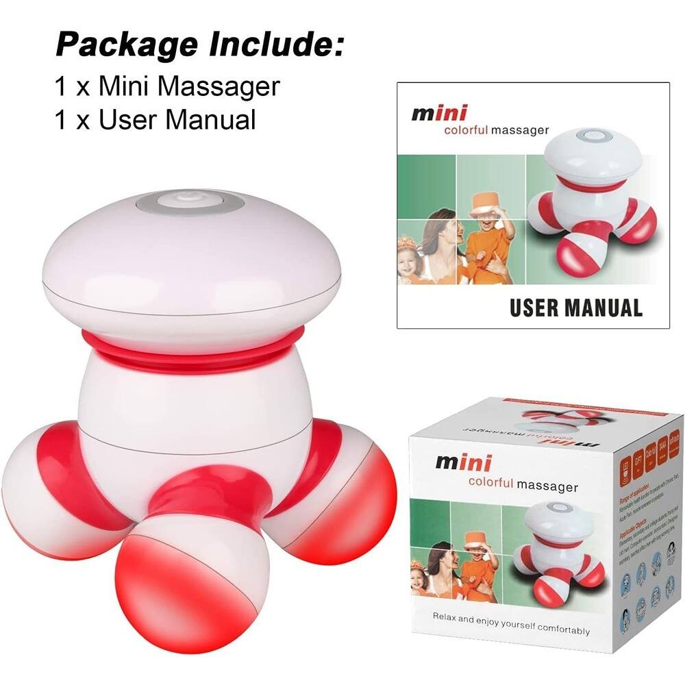 Package Include:  
1 x Mini Massager  
1 x User Manual  

mini colorful massager  
USER MANUAL  

mini colorful massager  
Relax and enjoy yourself comfortably