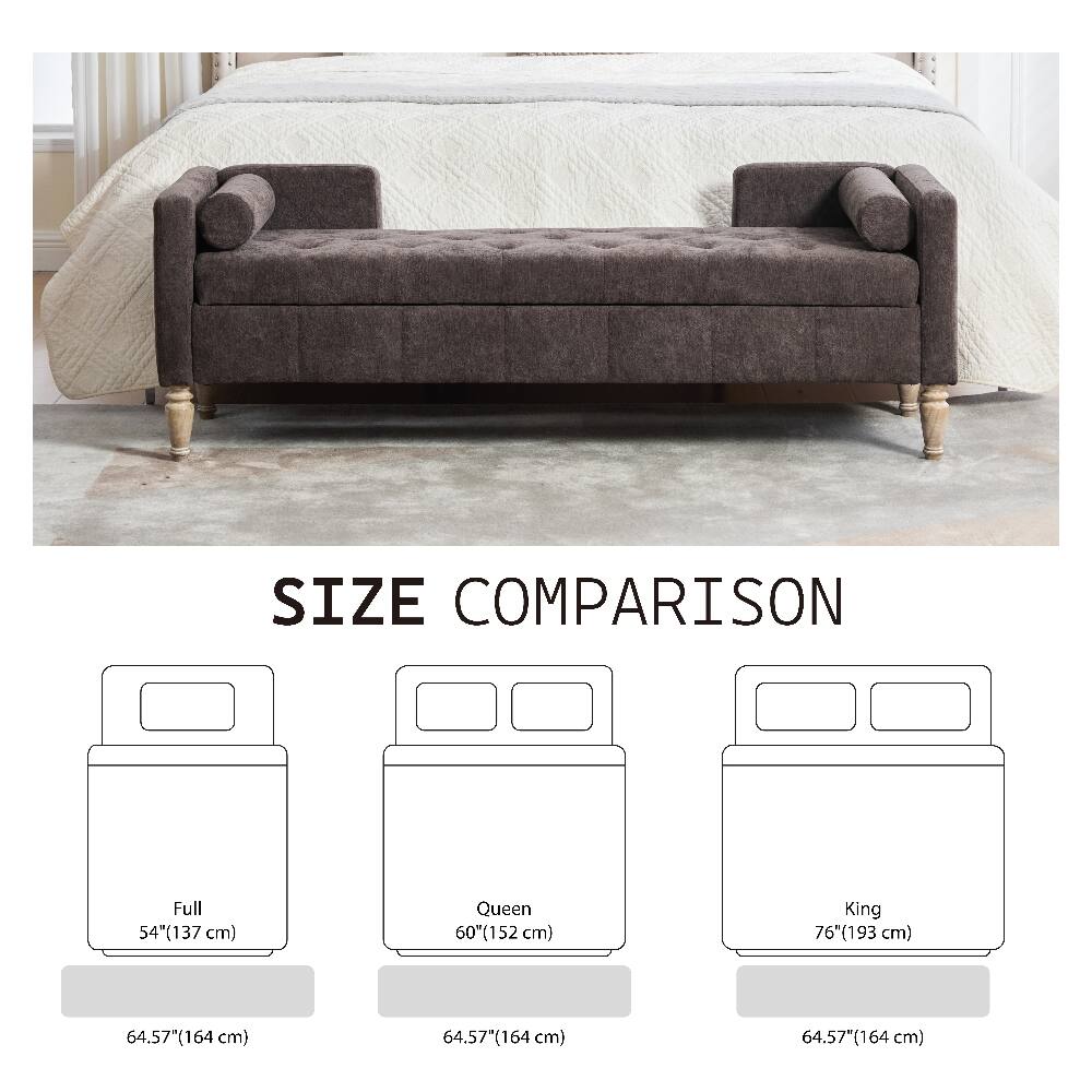 SIZE COMPARISON
Full 54"(137 cm)
Queen 60"(152 cm)
King 76"(193 cm)
64.57"(164 cm)