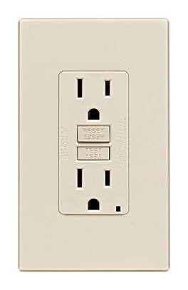Amber Sporting Goods - Leviton C36-GFNT1-0PT 15 Amp SmartlockPro Self-Test GFCI - Light Almond