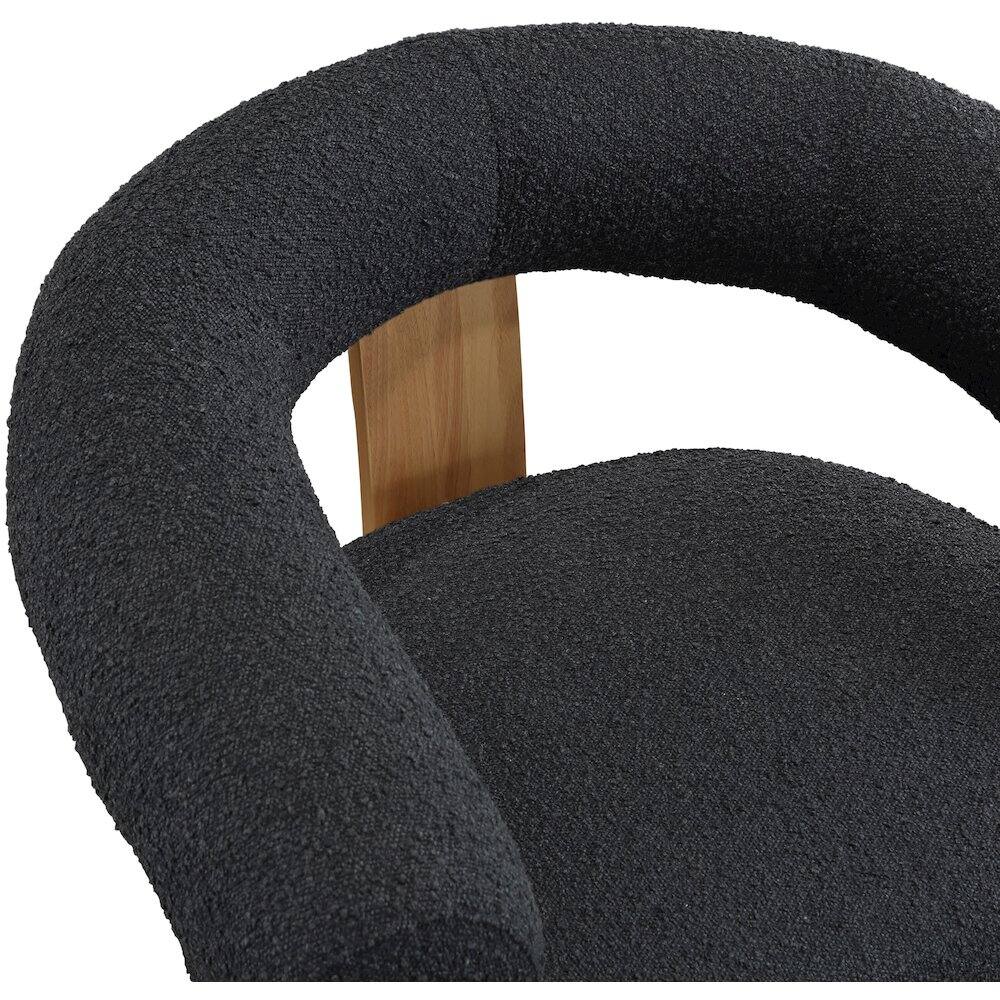 Alt View 4. Meridian Furniture - Winston Black Boucle Fabric Accent Chair - Black.