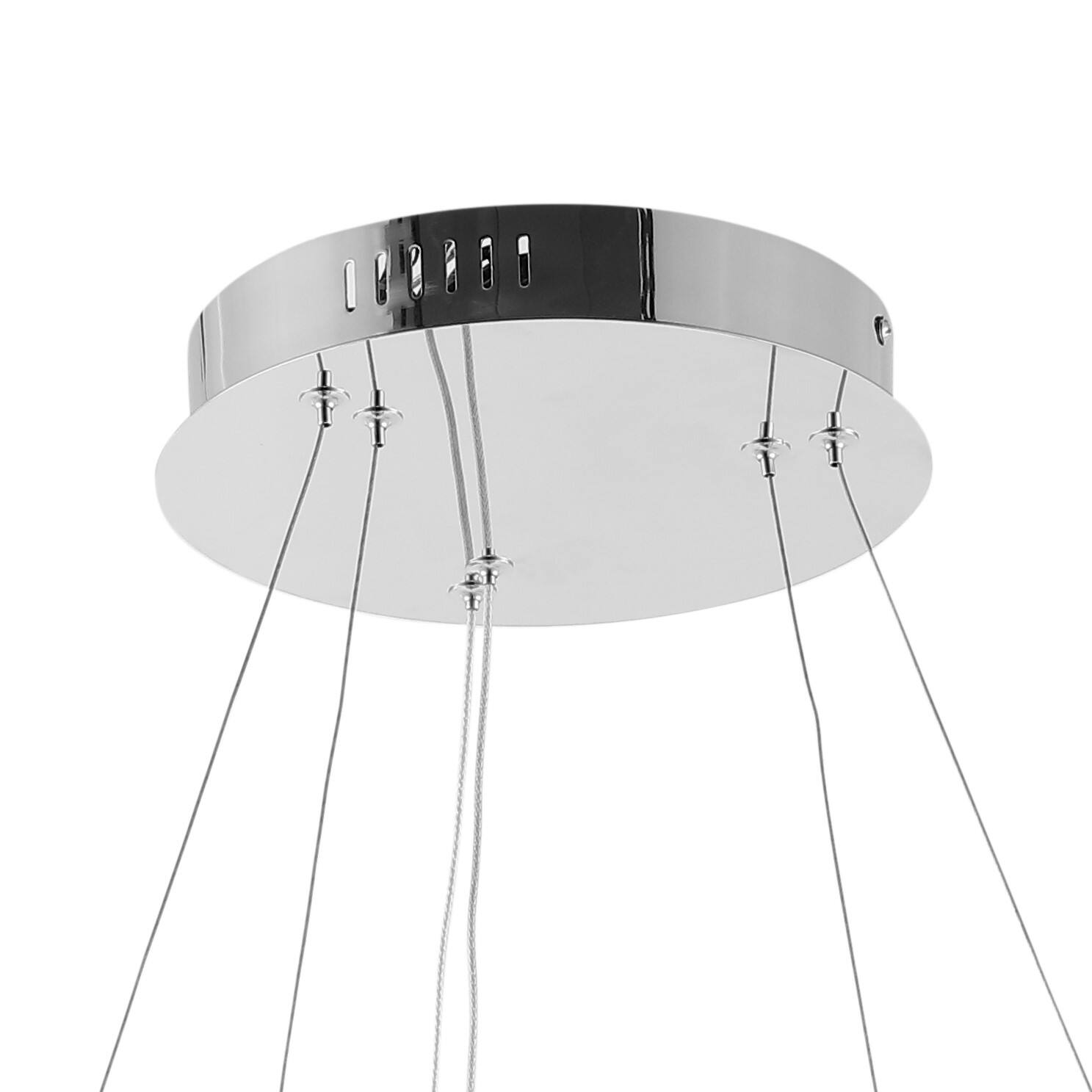 Alt View 5. Jonathan Y - Brice 24" 2-Light Modern Contemporary Metal Round Integrated LED Pendant, Chrome - Chrome.